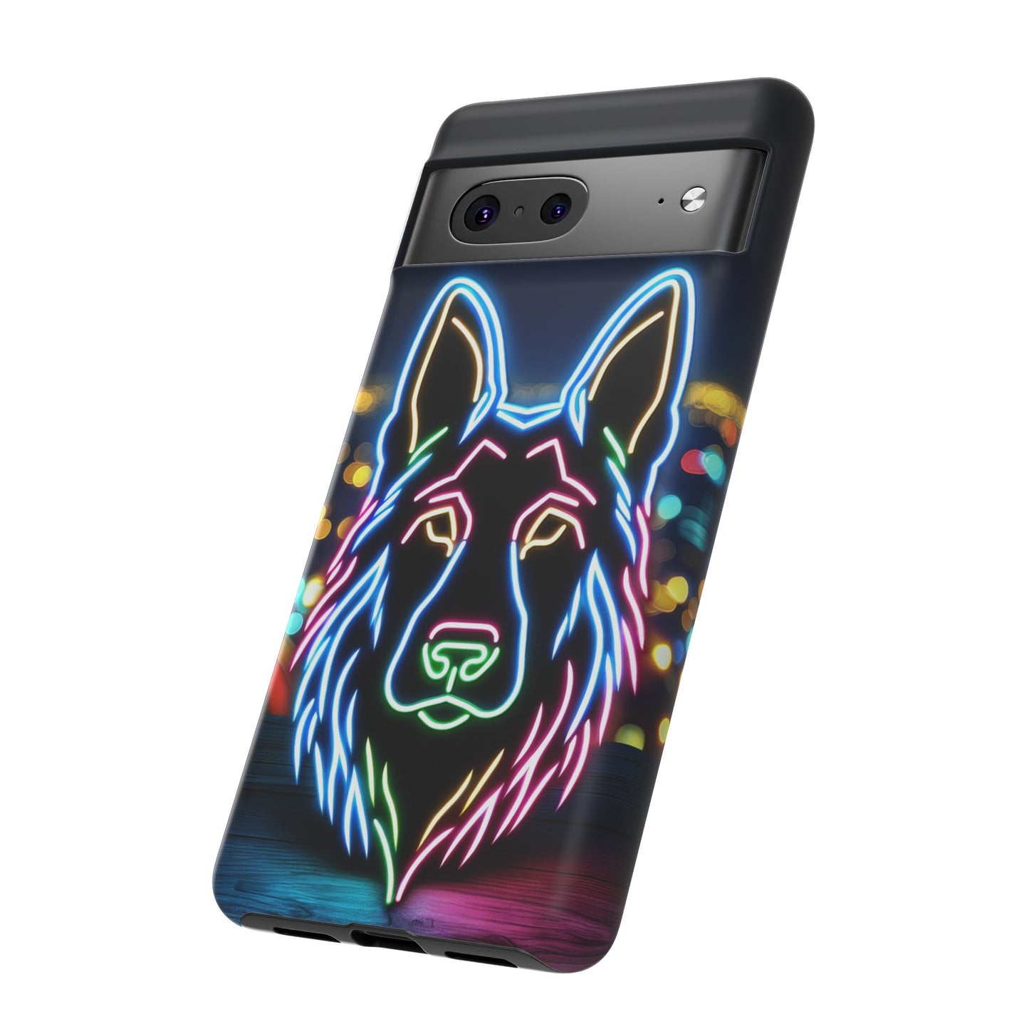 German Shepherd Neon Light Phone Case