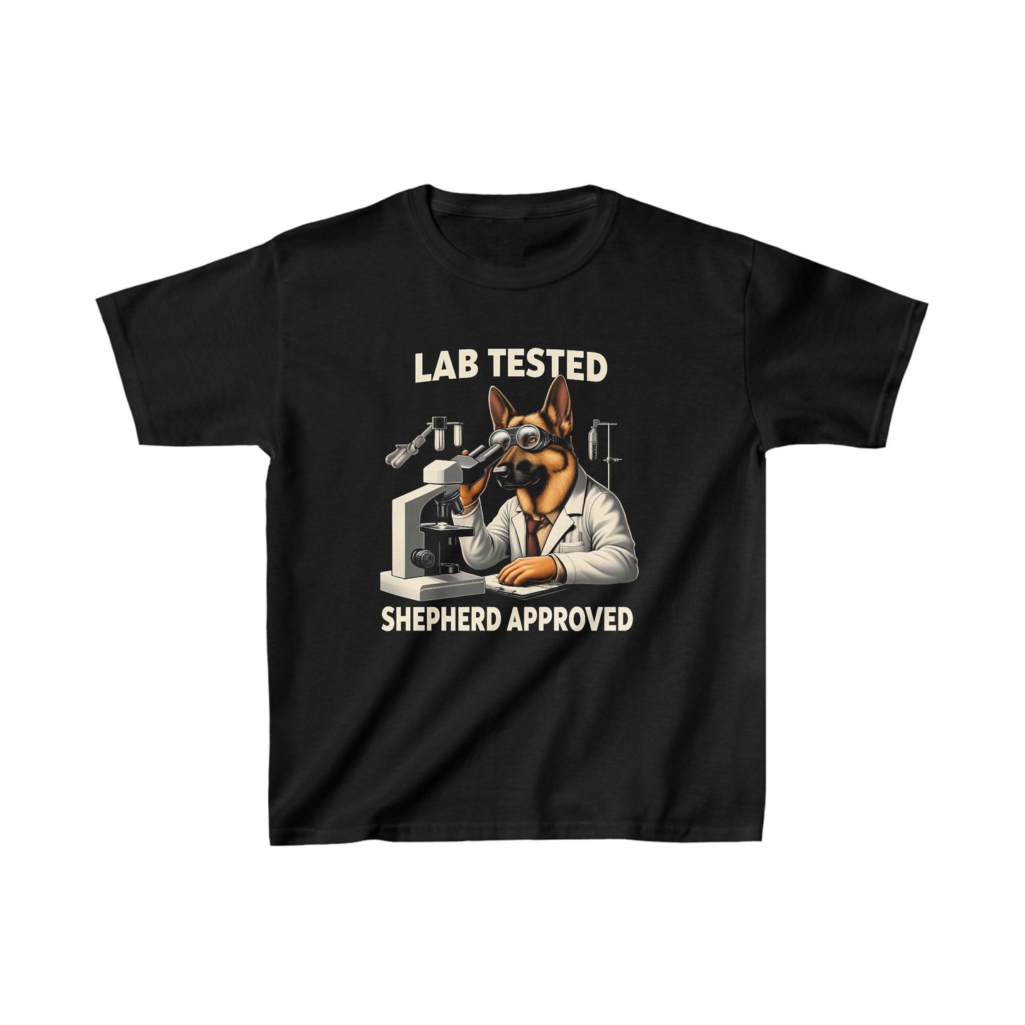 Lab Tested, Shepherd Approved Kids Size T-Shirt (Multi colors) (German Shepherd)