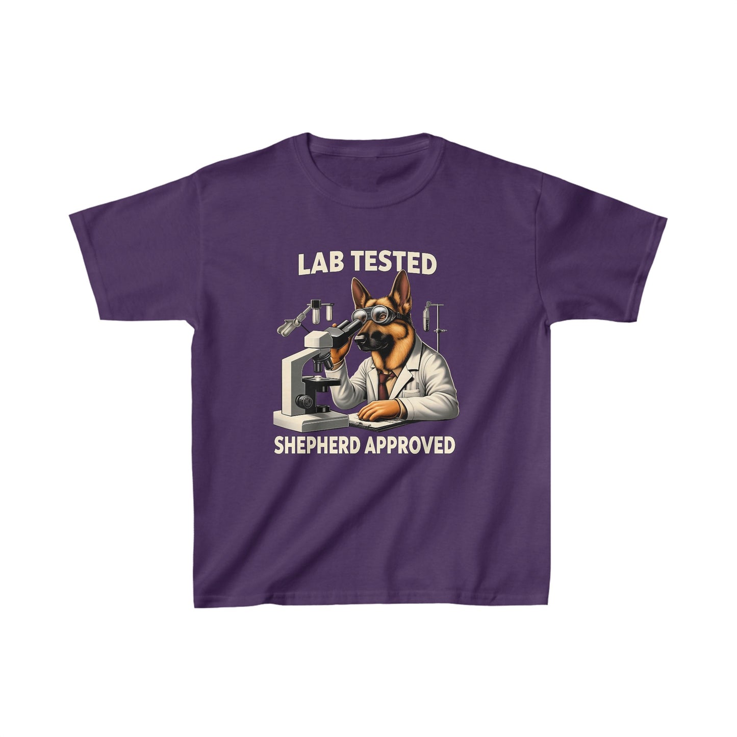 Lab Tested, Shepherd Approved Kids Size T-Shirt (Multi colors) (German Shepherd)