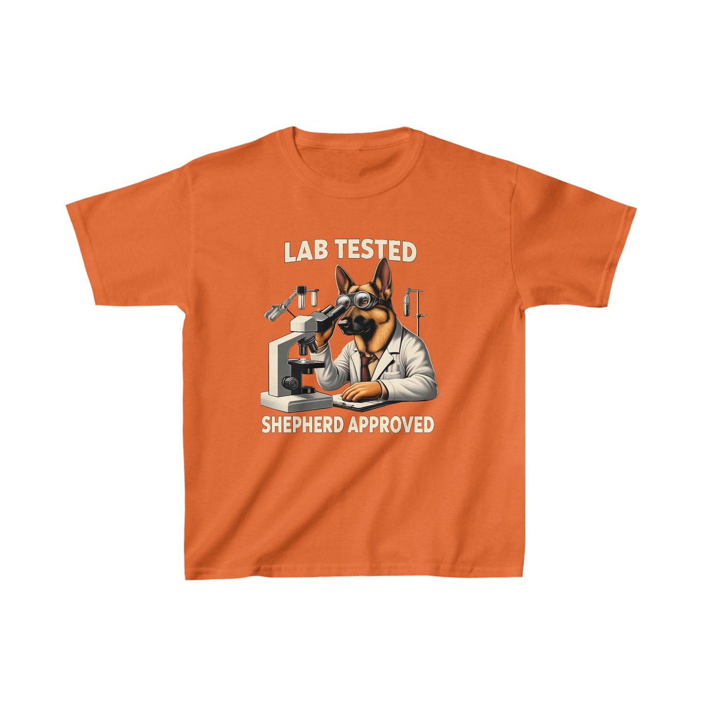 Lab Tested, Shepherd Approved Kids Size T-Shirt (Multi colors) (German Shepherd)