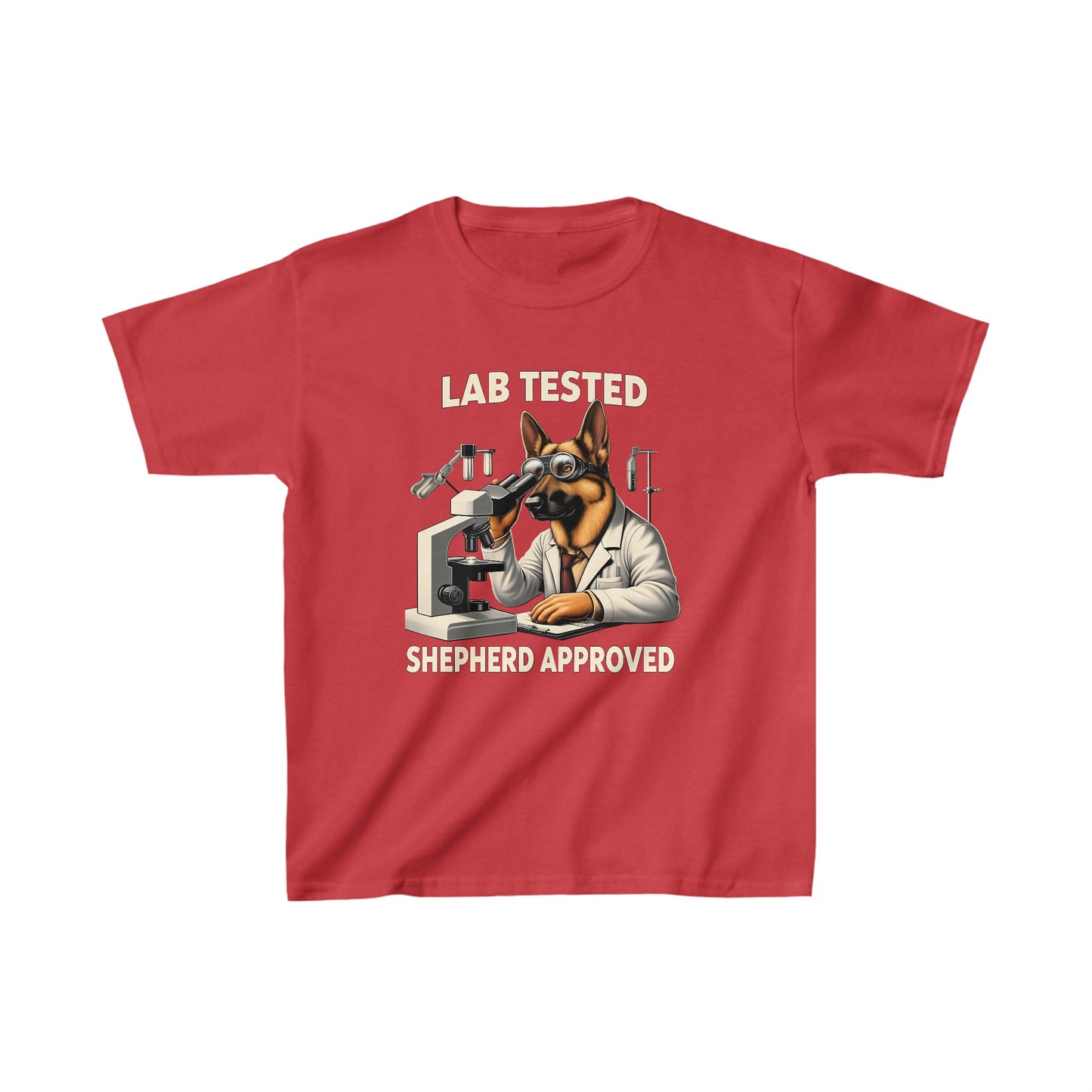 Lab Tested, Shepherd Approved Kids Size T-Shirt (Multi colors) (German Shepherd)