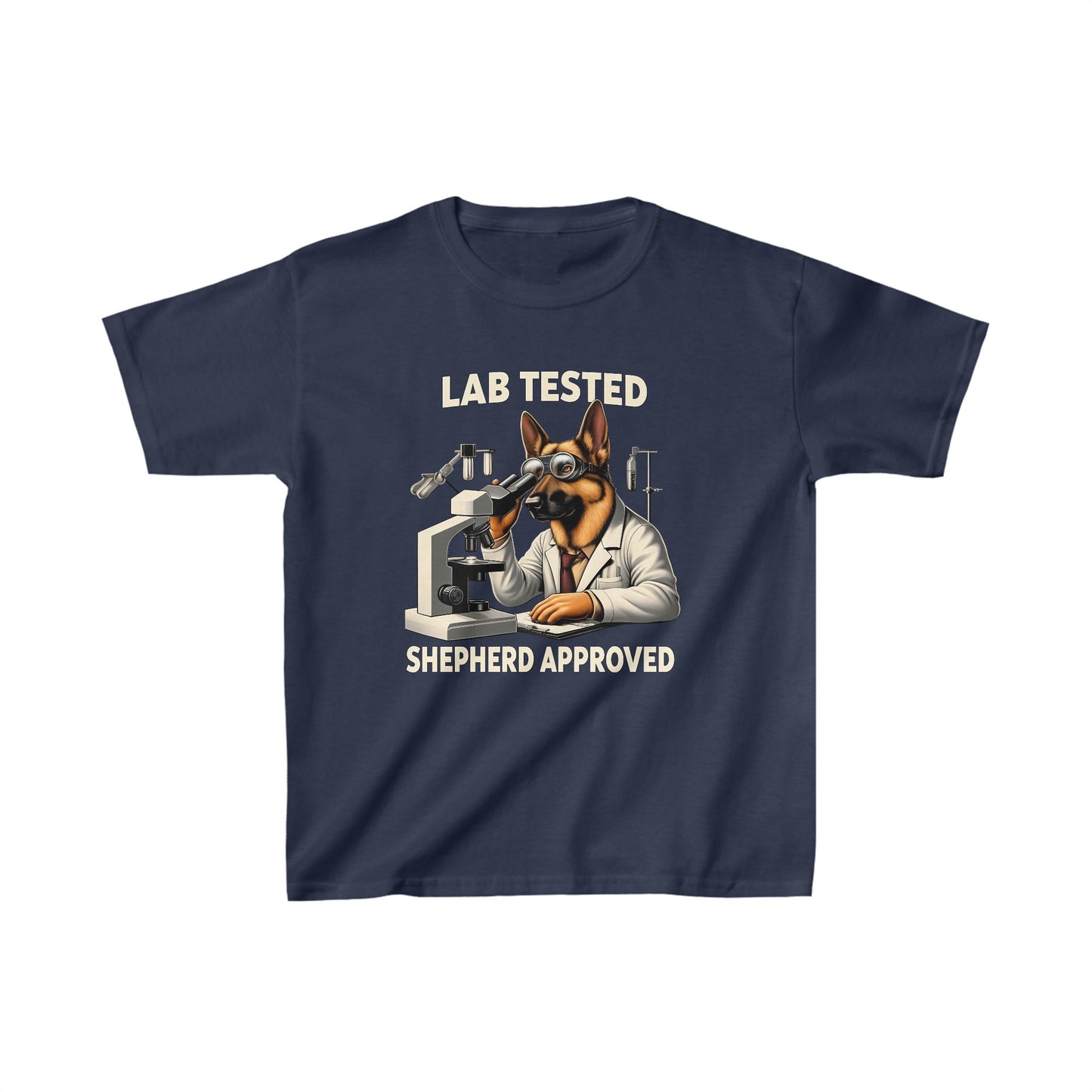 Lab Tested, Shepherd Approved Kids Size T-Shirt (Multi colors) (German Shepherd)