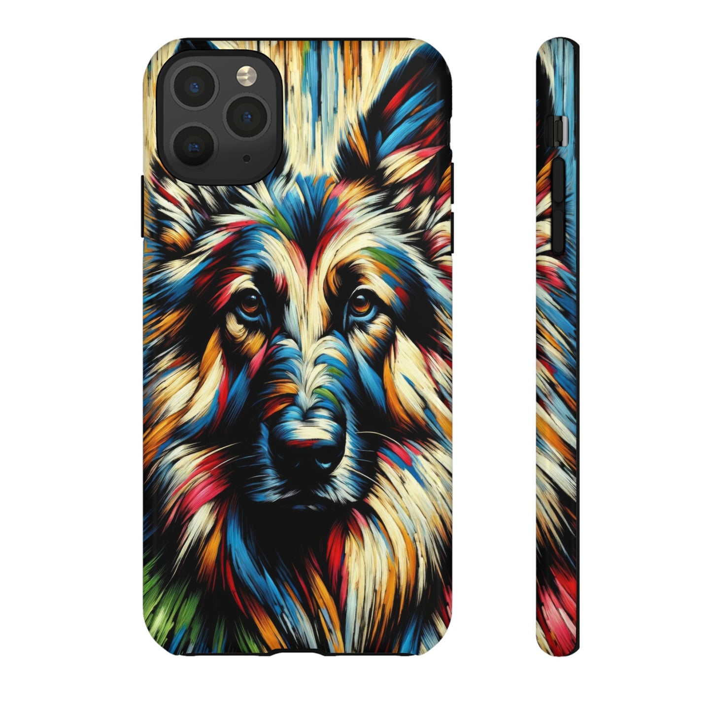 Fauvism scratchboard technique German Shepherd Phone Case