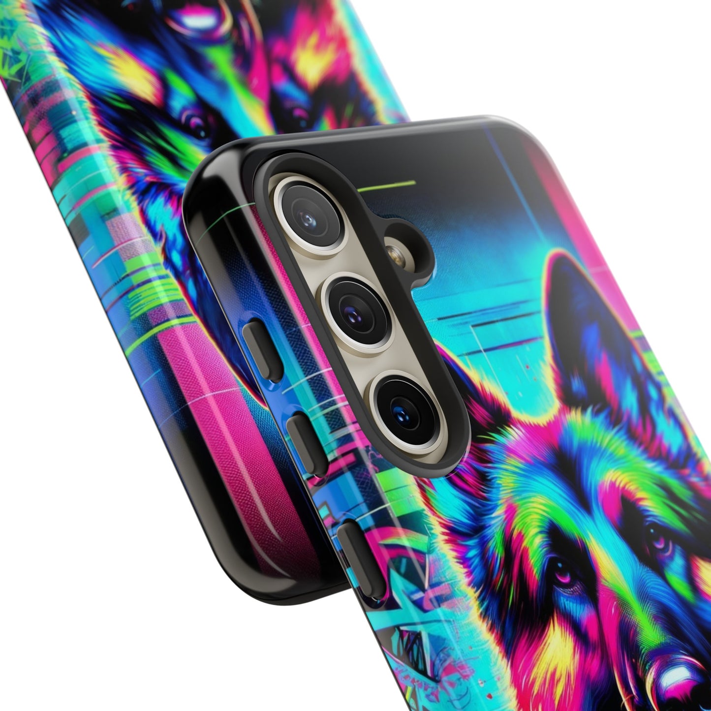 Neon graffiti German Shepherd Phone Case