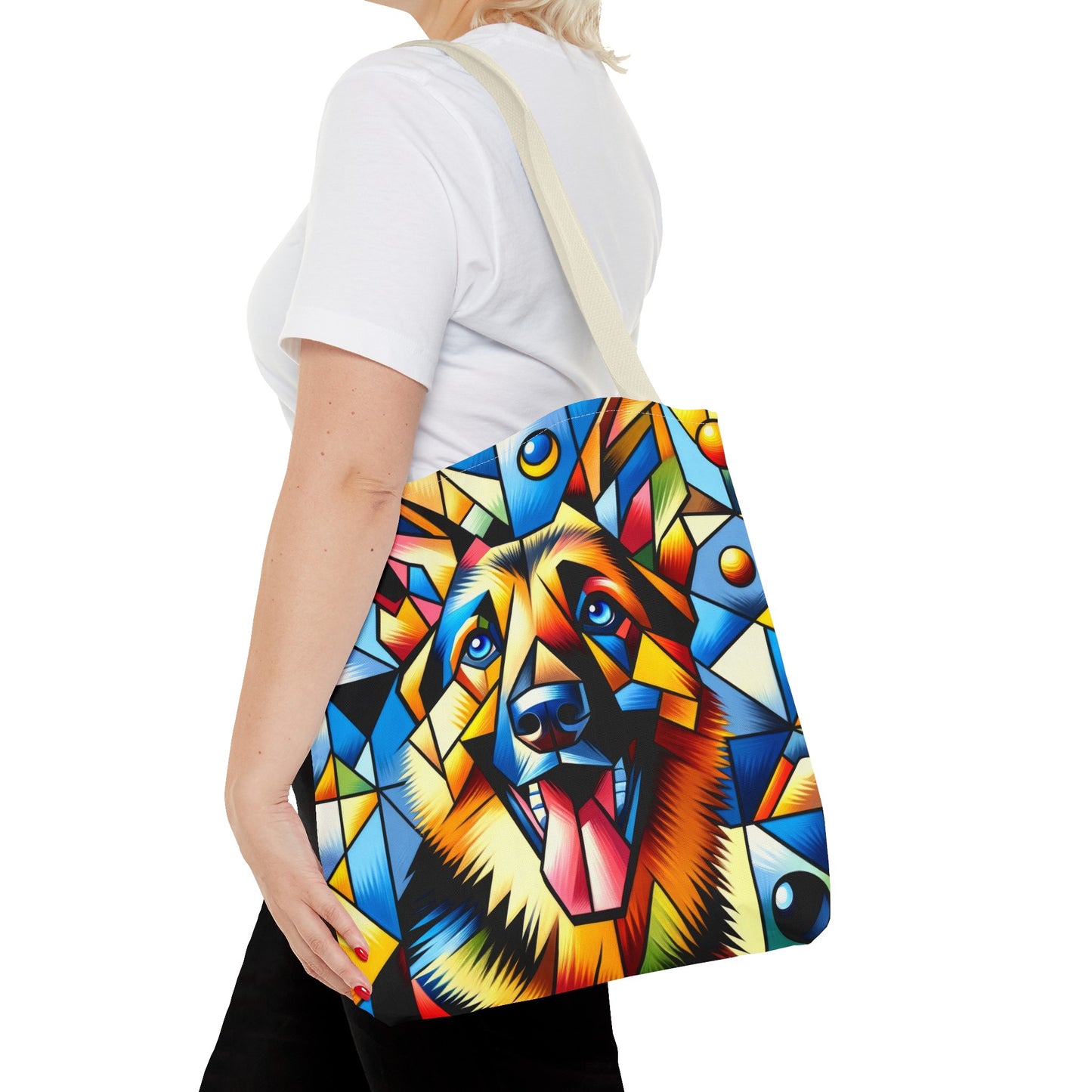 German Shepherd in Cubism Tote Bag