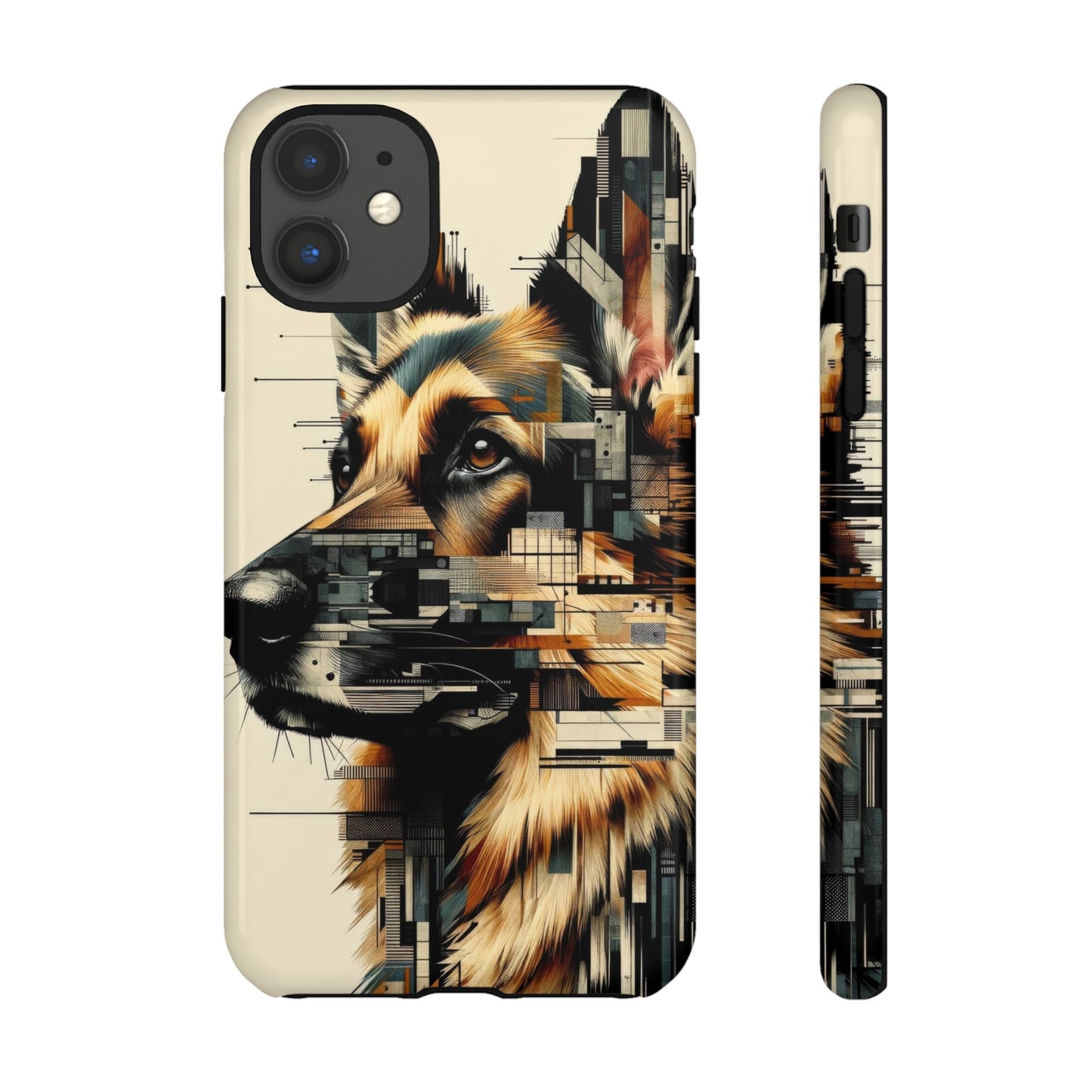 Constructivist and dadaist German Shepherd Phone Case