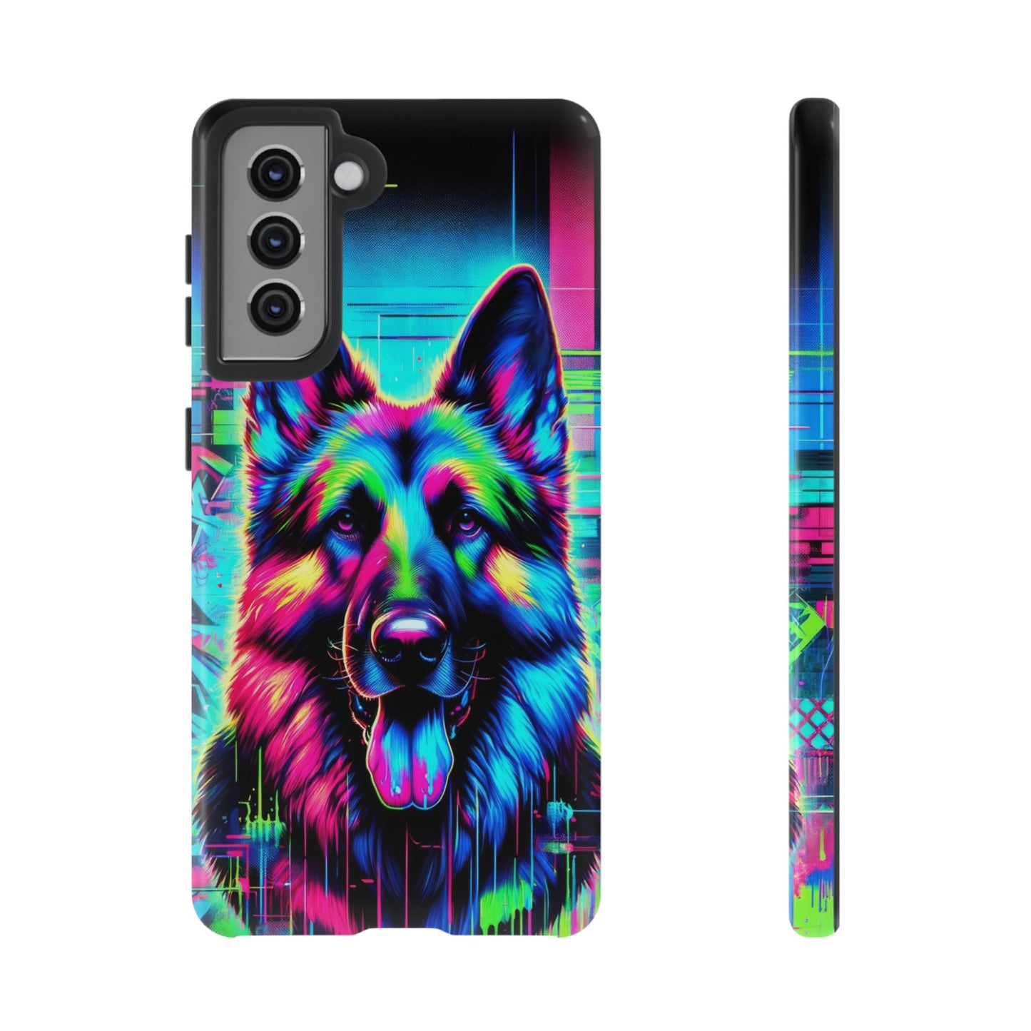 Neon graffiti German Shepherd Phone Case