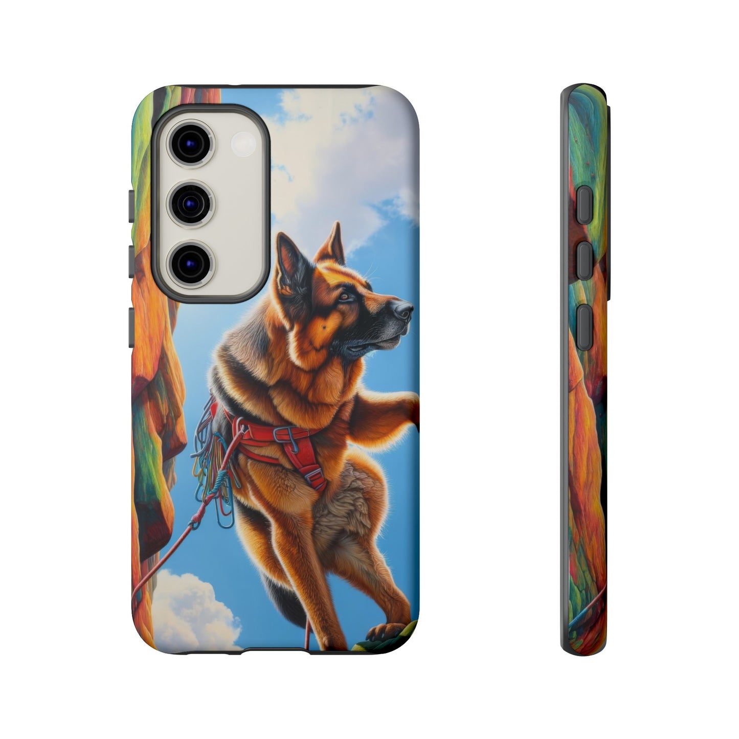 German Shepherd Rock climbing Phone Case