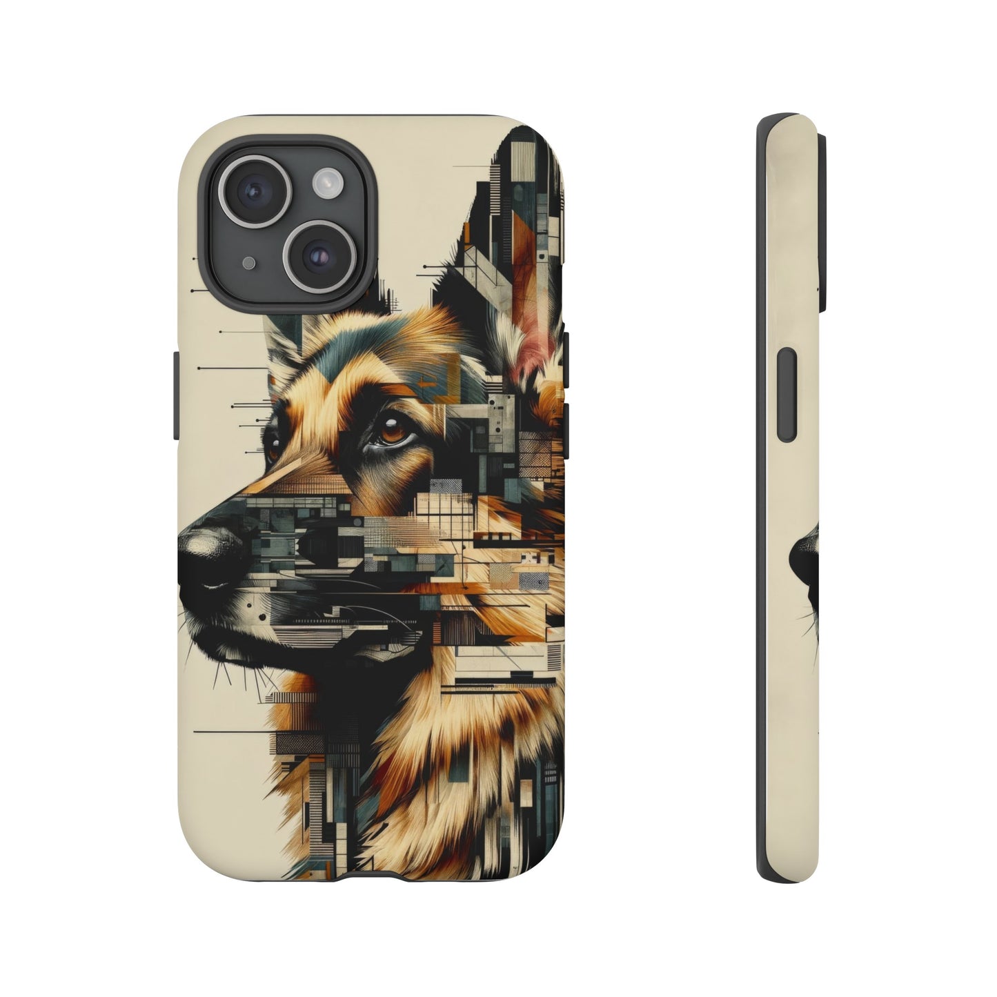 Constructivist and dadaist German Shepherd Phone Case