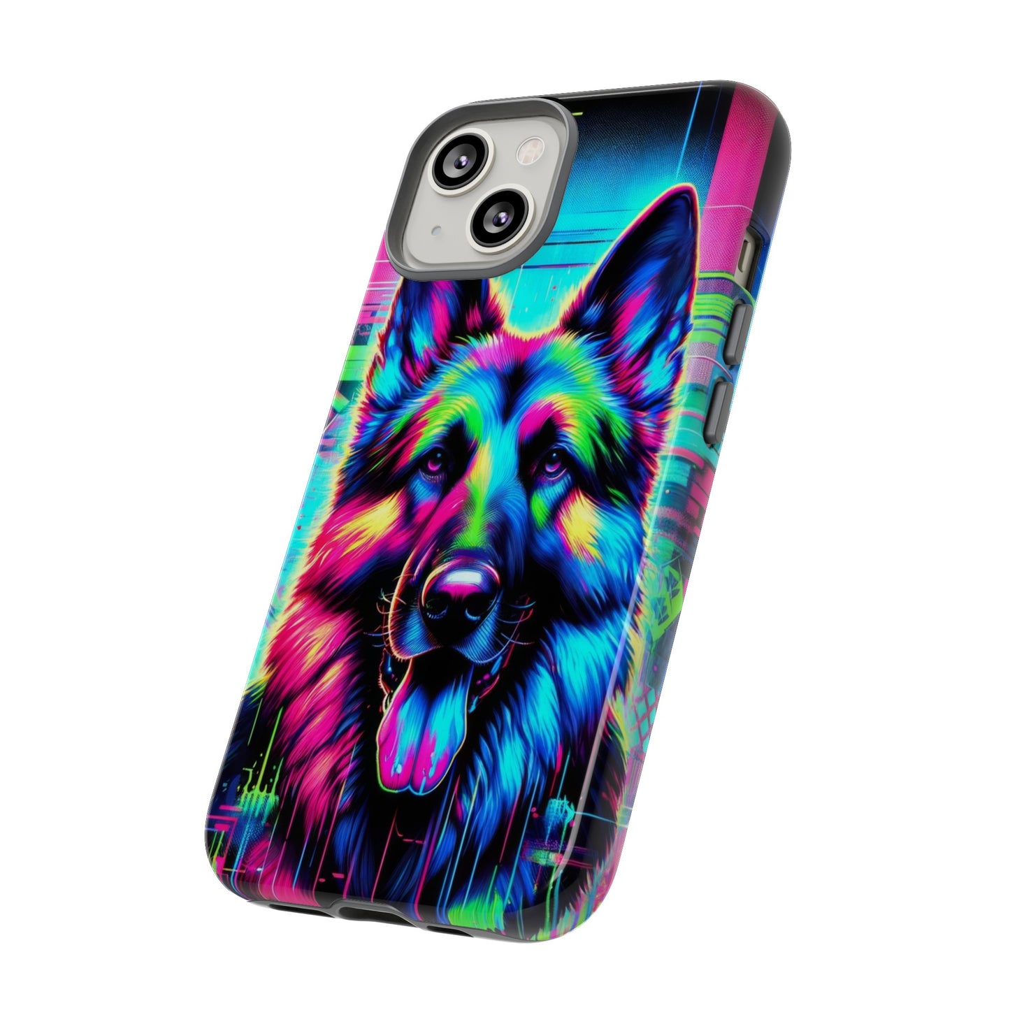 Neon graffiti German Shepherd Phone Case