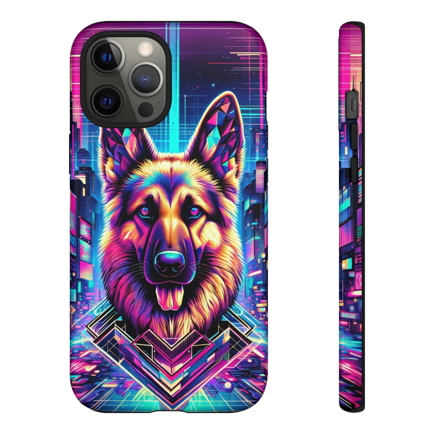 Glitch art German Shepherd Phone Case