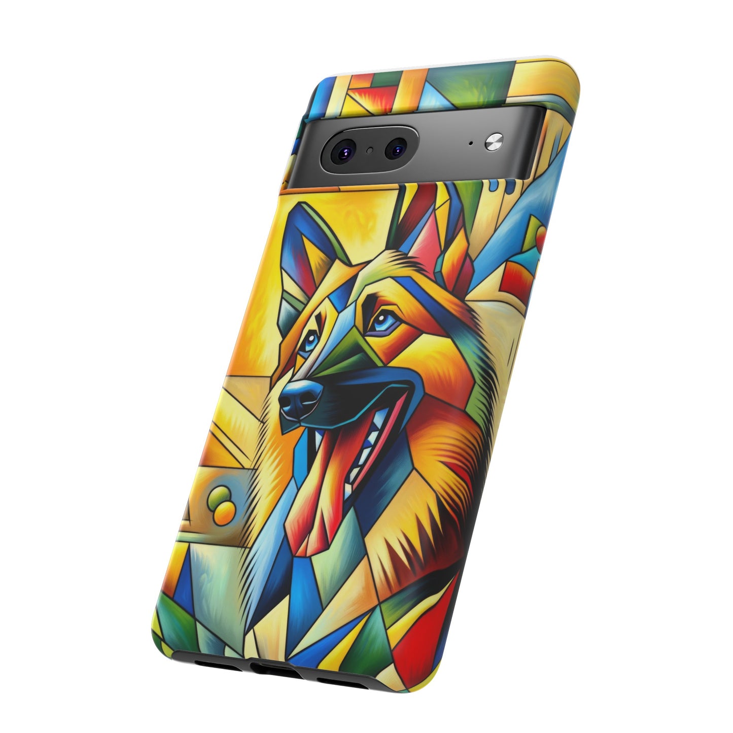 German Shepherd in Cubism Tough Phone Case