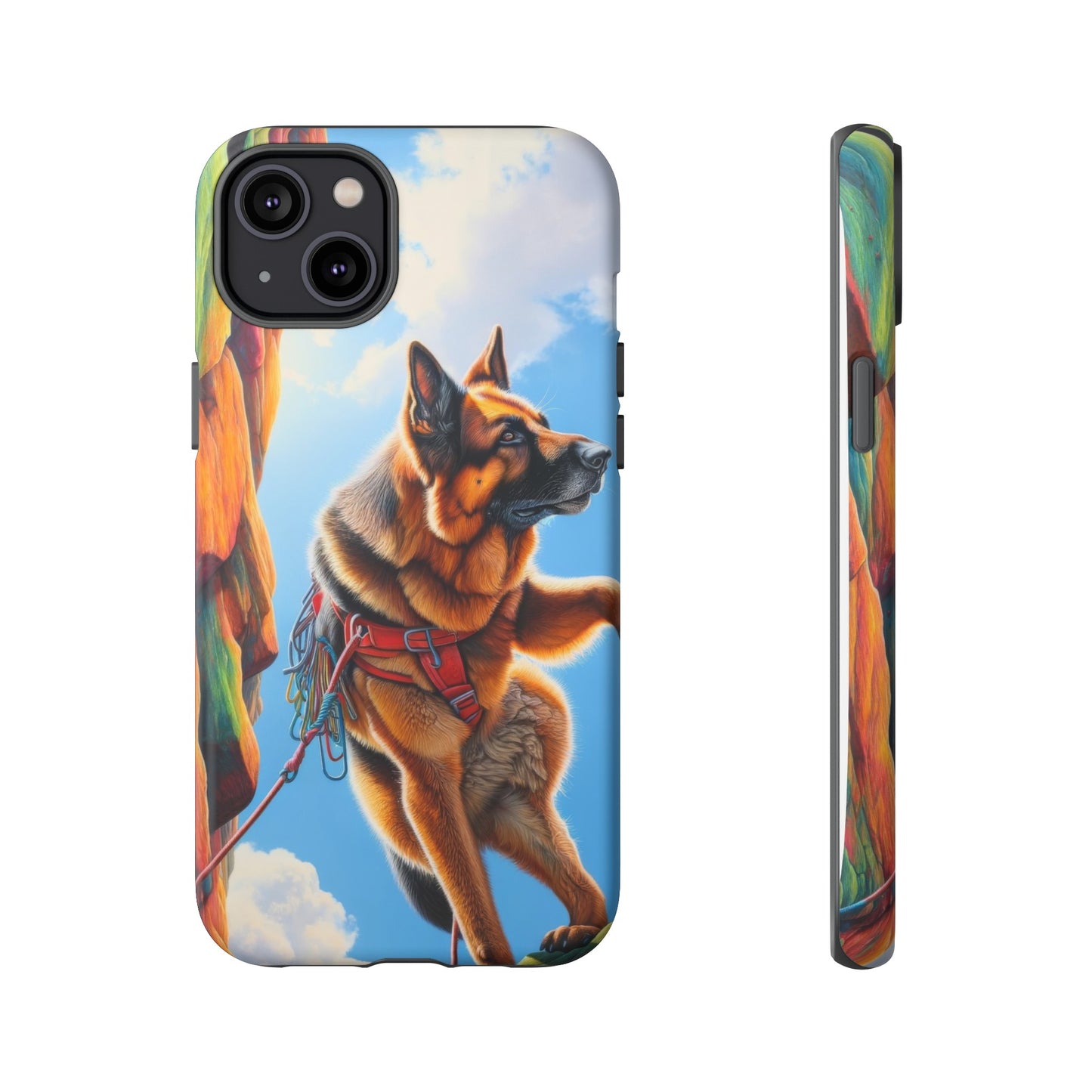 German Shepherd Rock climbing Phone Case