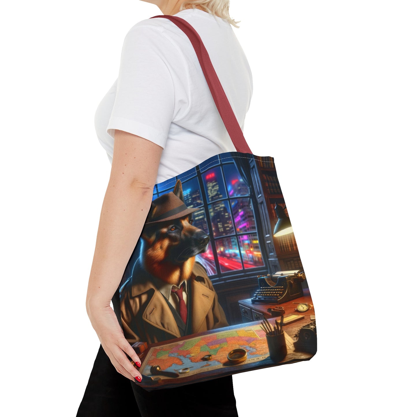 German Shepherd Detective Tote Bag