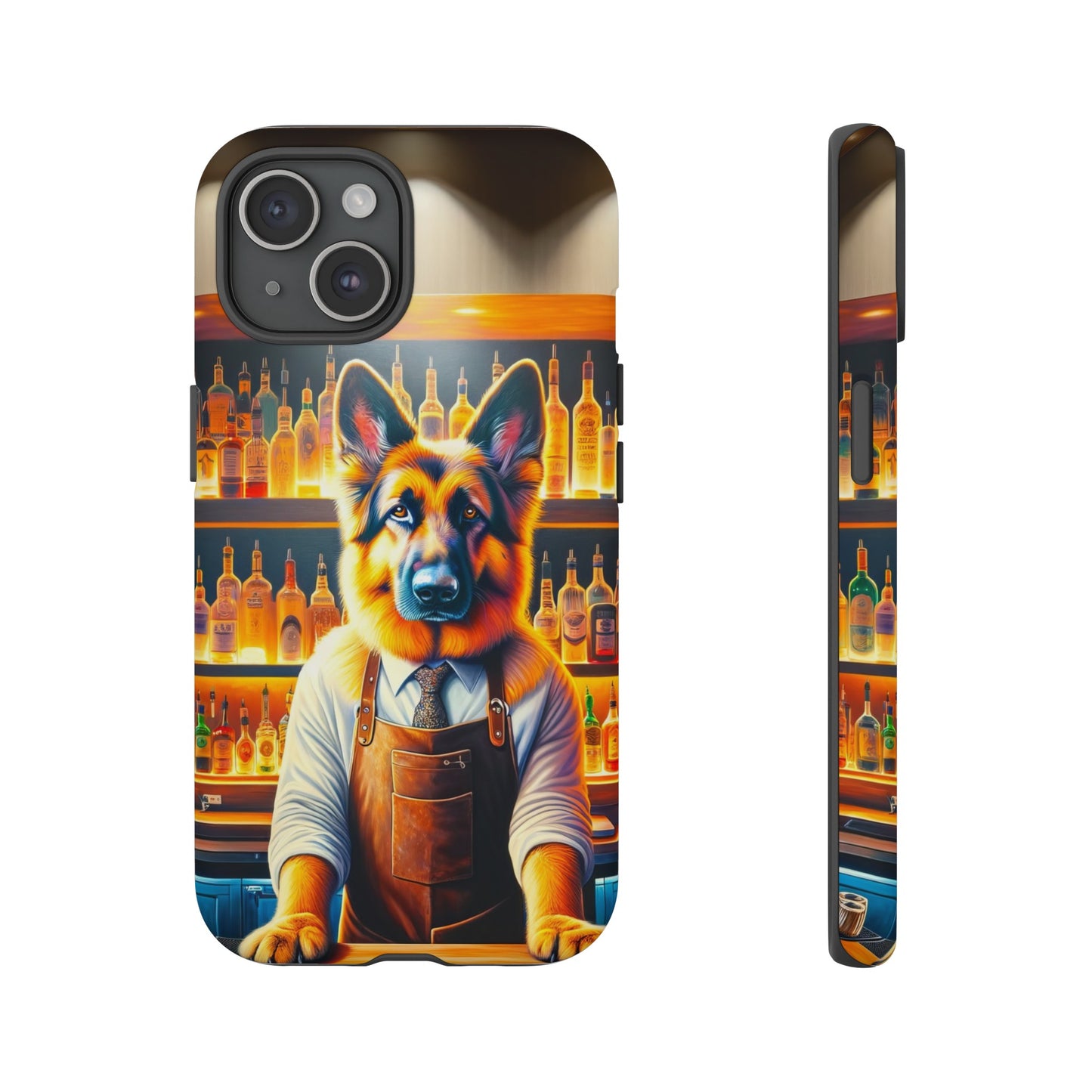 German Shepherd Tending a Bar Phone Case