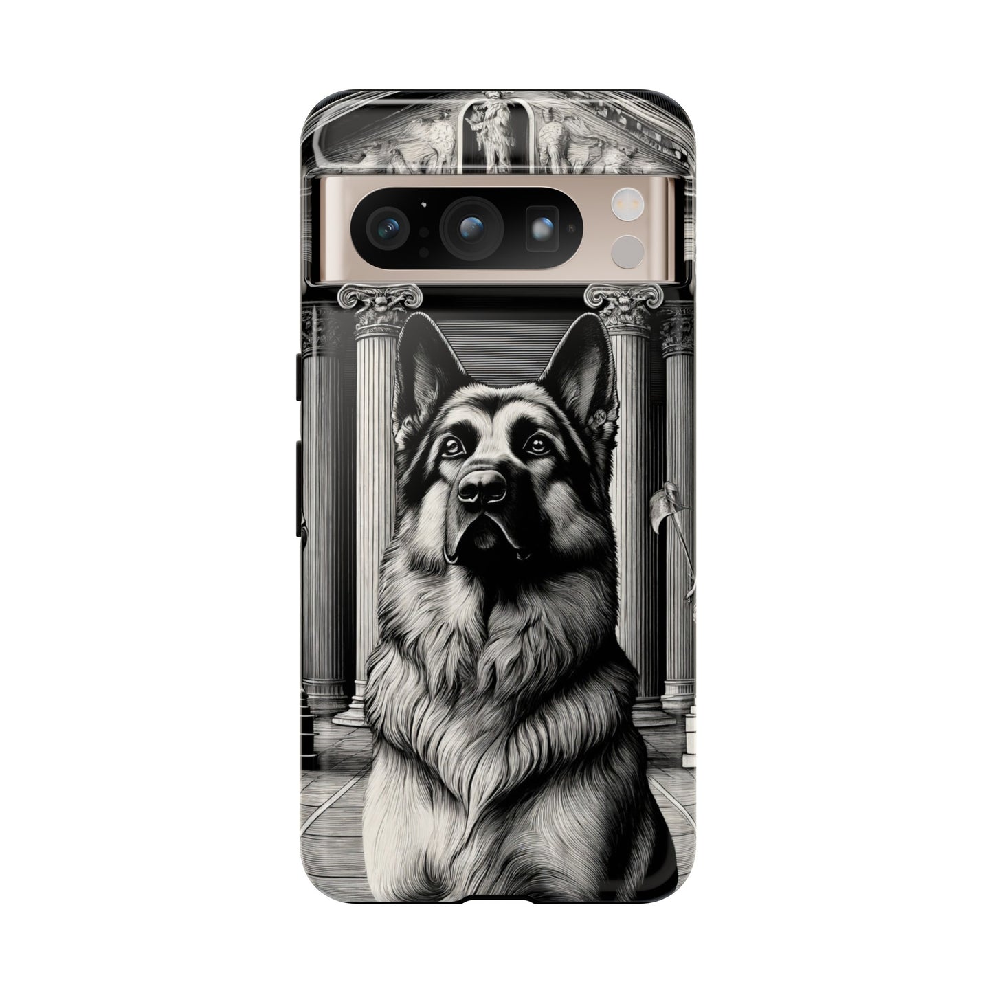 Etching and greco-roman German Shepherd Phone Case