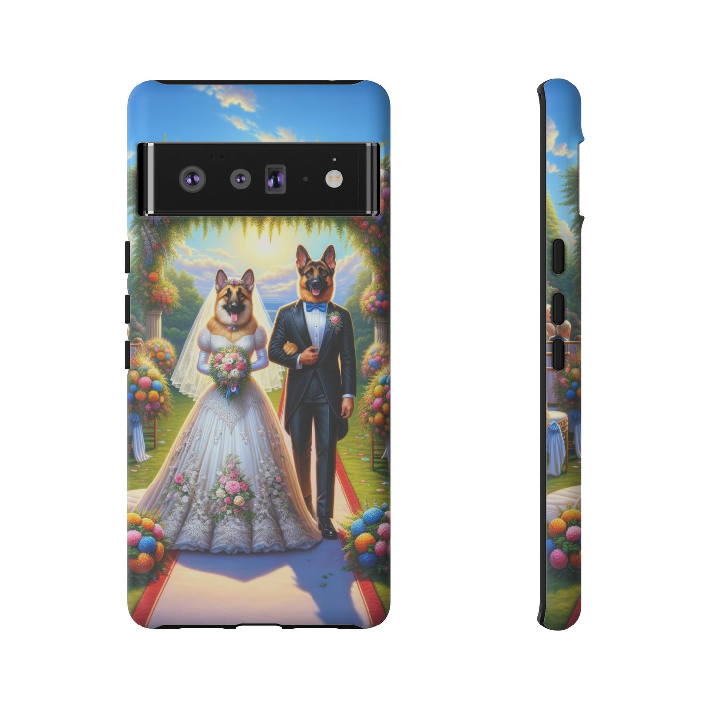 German Shepherds getting Married  Phone Case