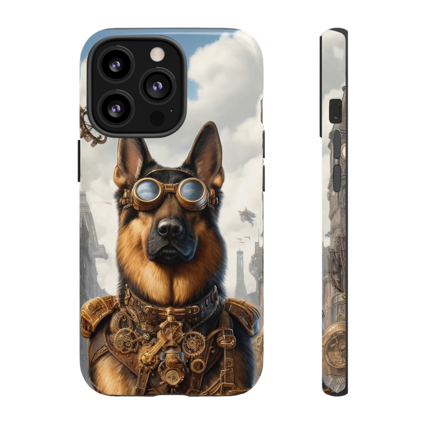 Realism and steampunk German Shepherd Phone Case