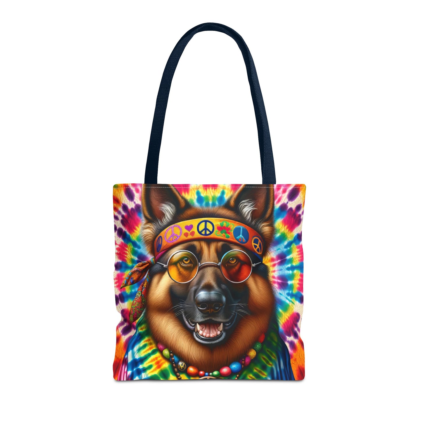 Hippie German Shepherd Tote Bag