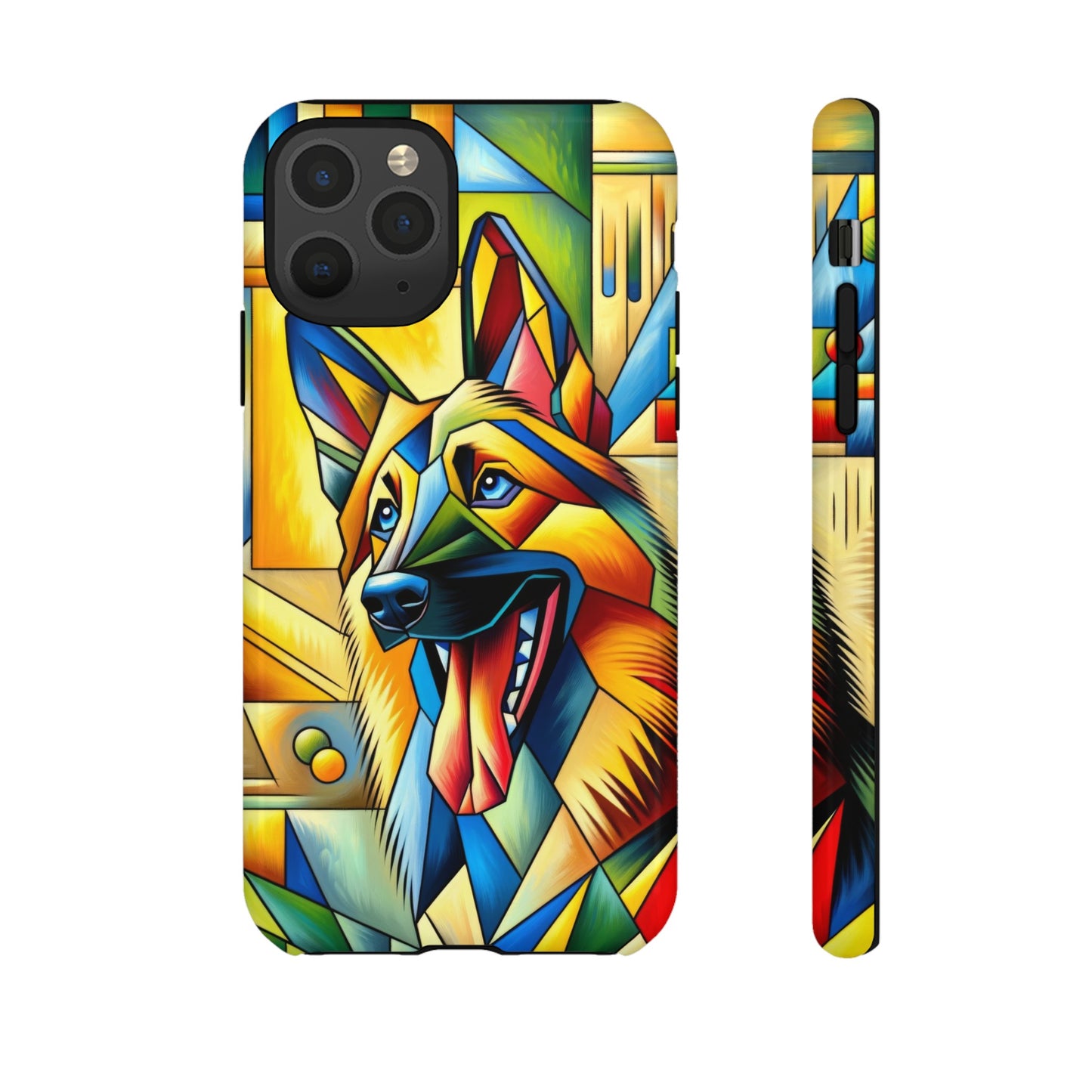 German Shepherd in Cubism Tough Phone Case