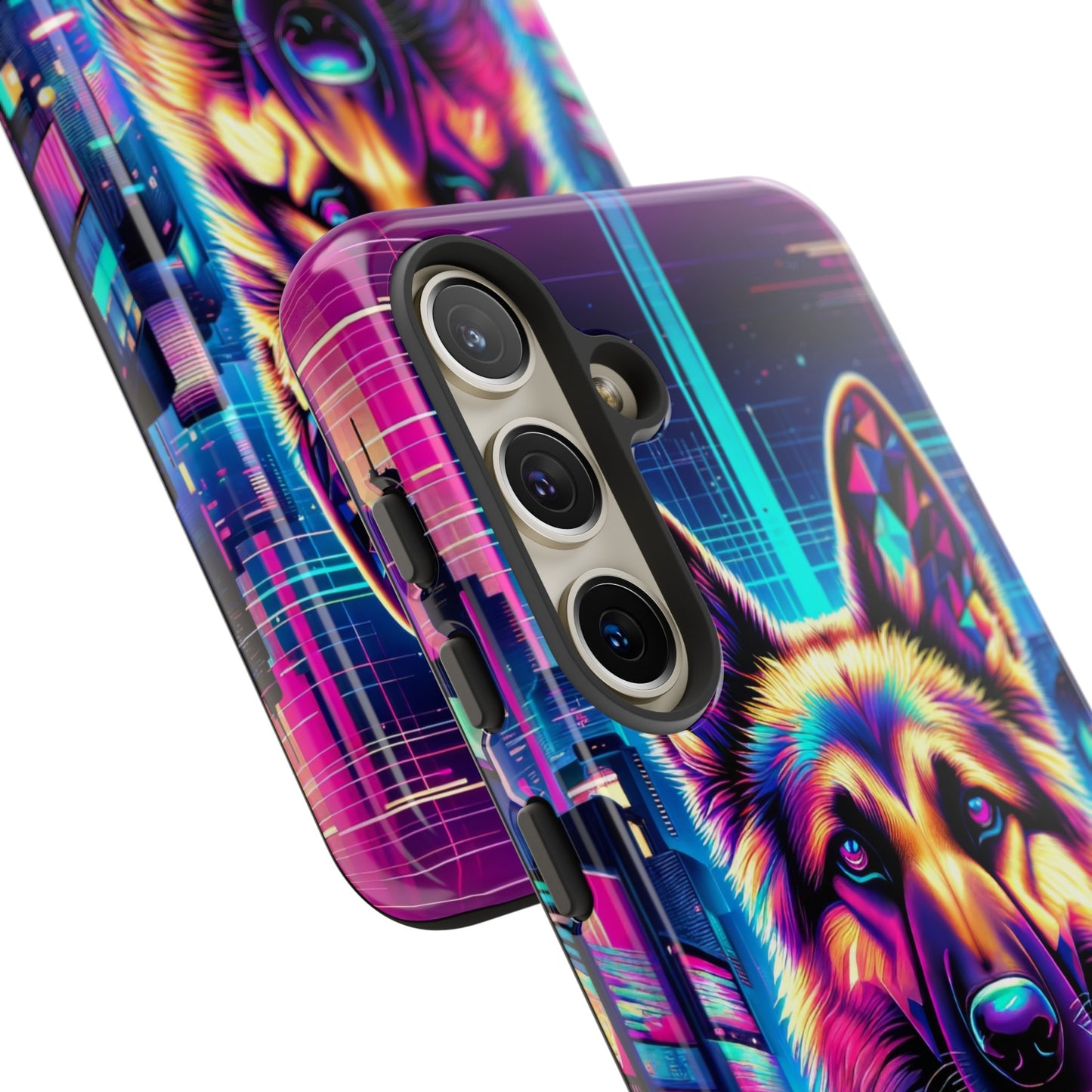 Glitch art German Shepherd Phone Case