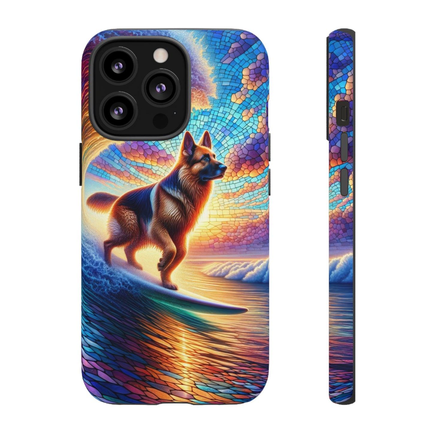 German Shepherd Surfing Phone Case