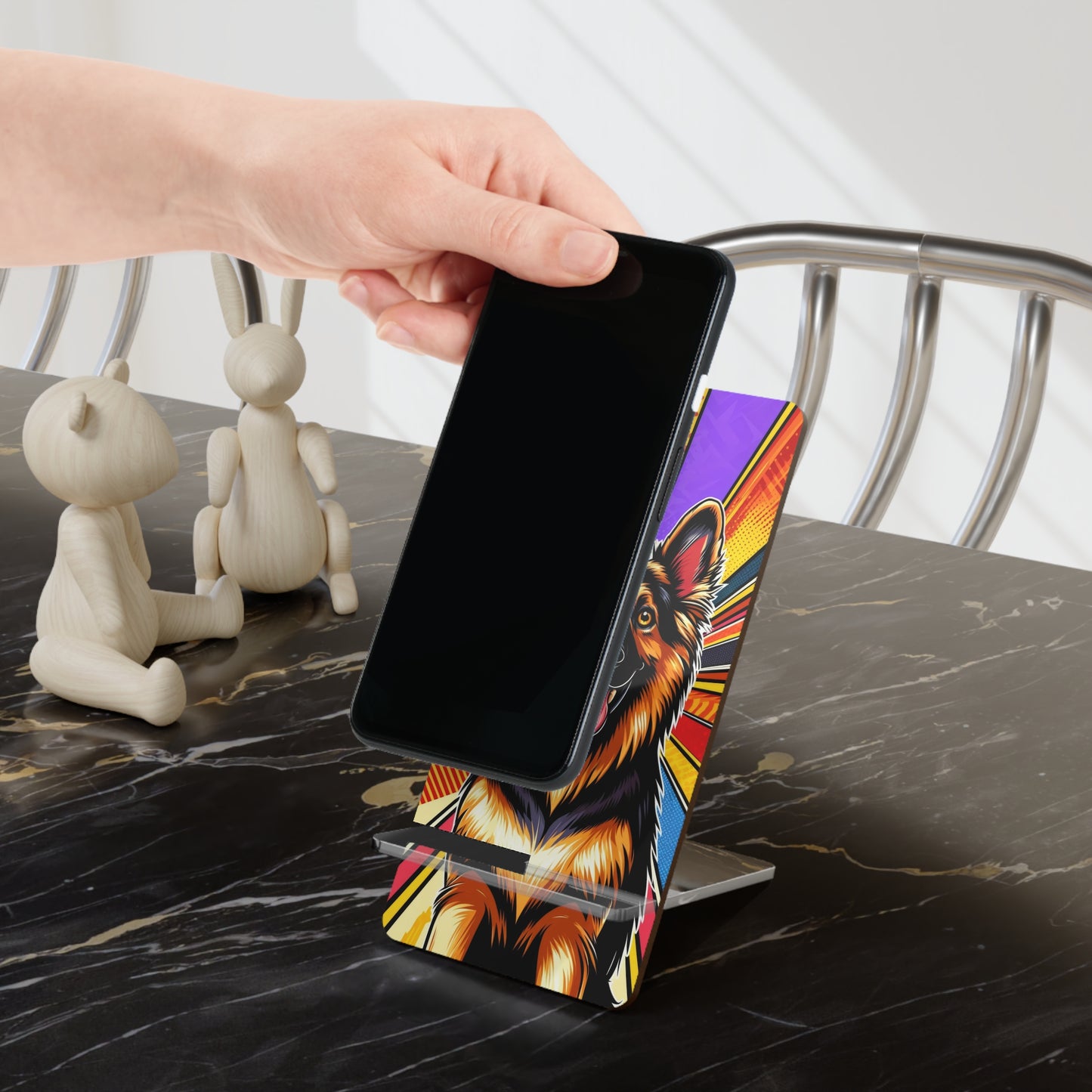 Anime style German Shepherd Smartphone Stand