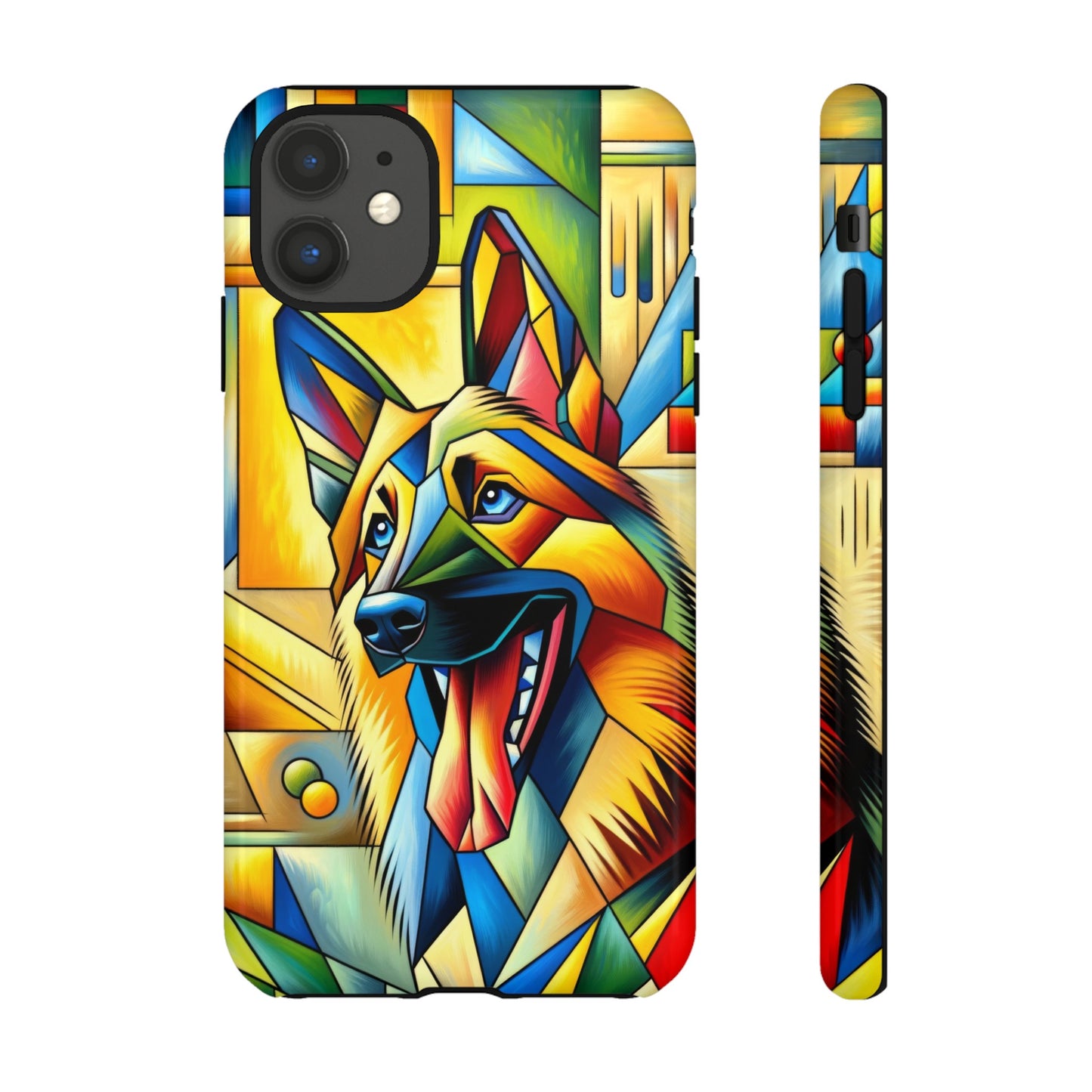 German Shepherd in Cubism Tough Phone Case