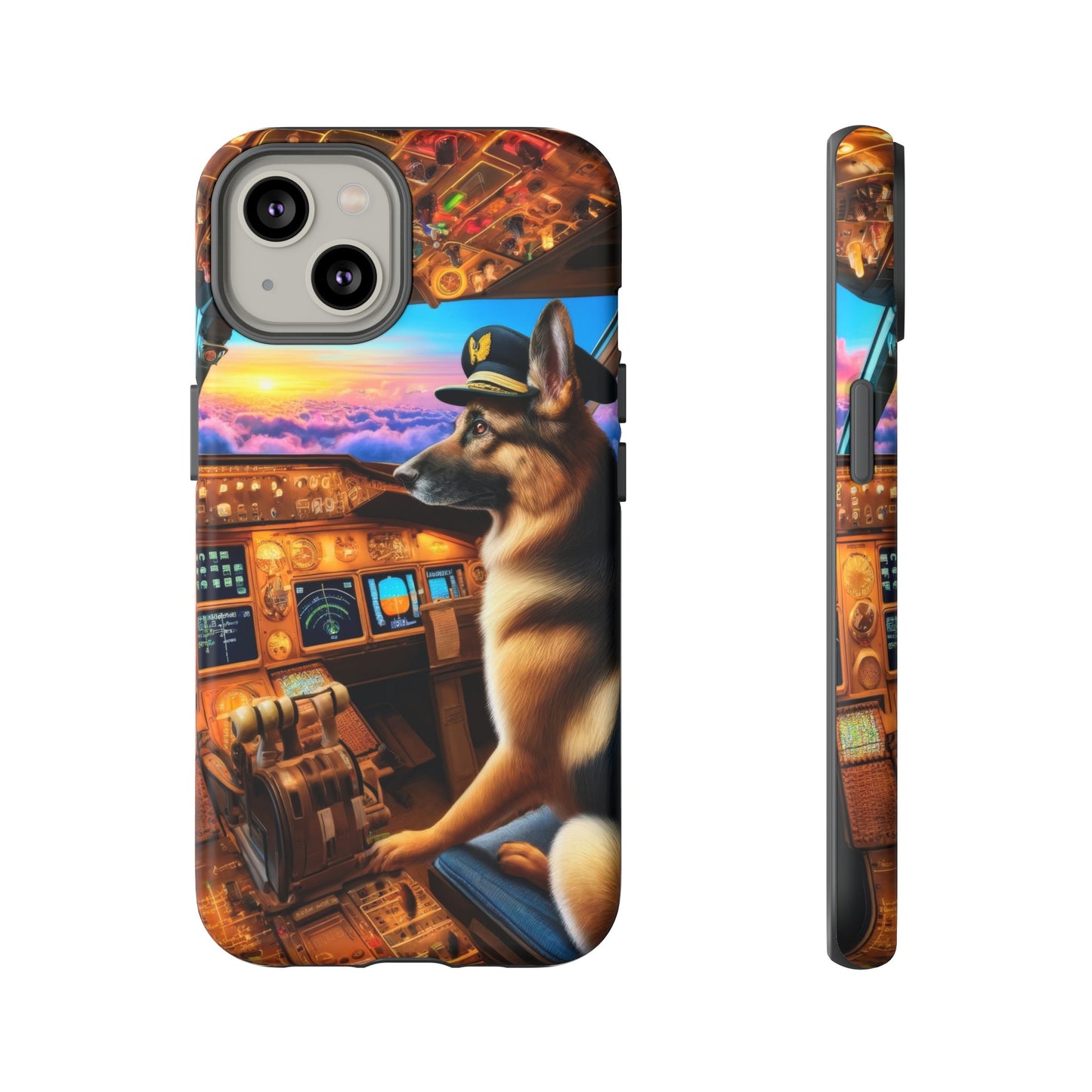 German Shepherd Flying an Airplane Phone Case