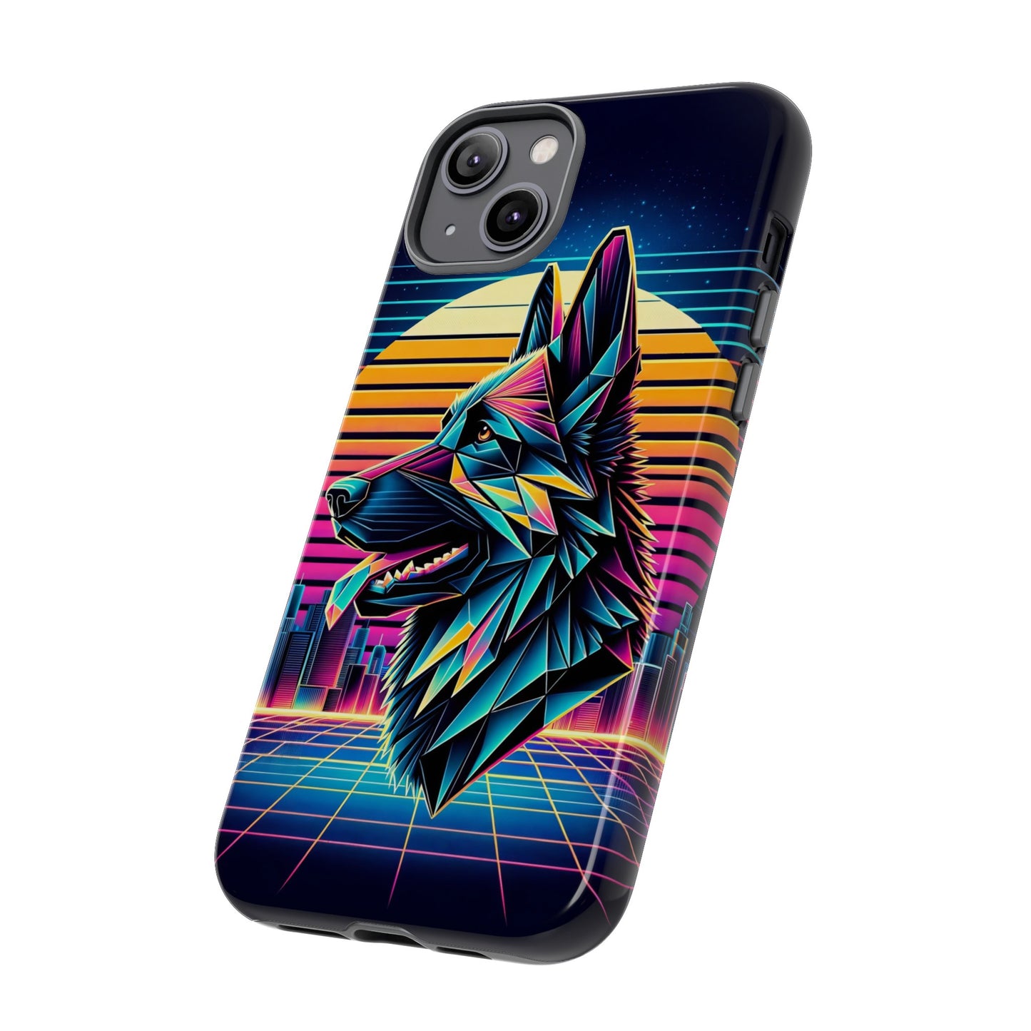 Origami and polyart German Shepherd Phone Case