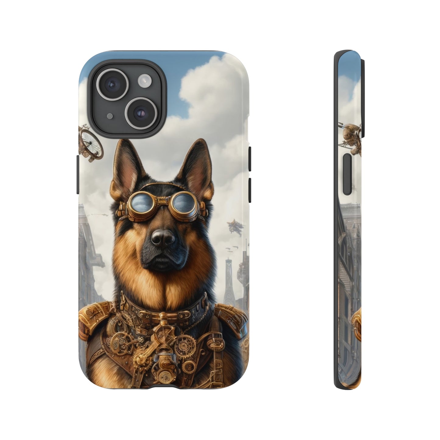 Realism and steampunk German Shepherd Phone Case