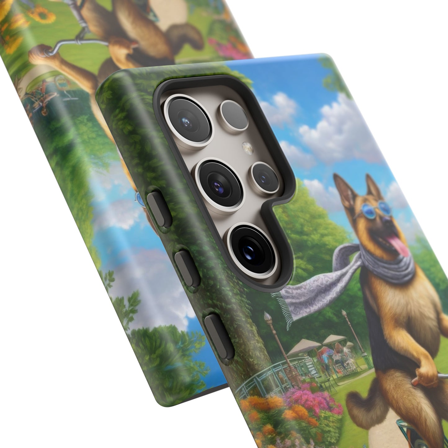 German Shepherd Riding a Bicycle Phone Case