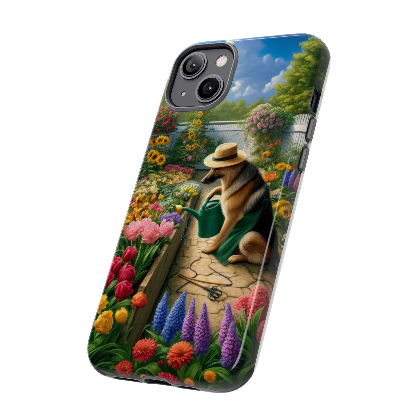 German Shepherd Gardening Phone Case