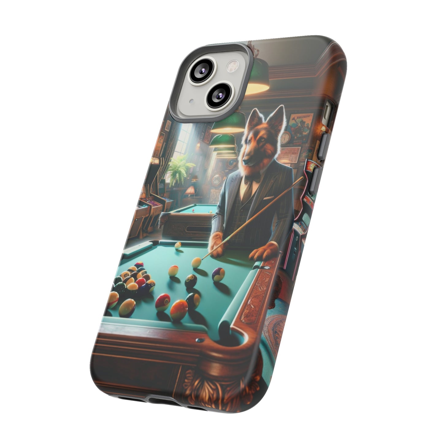 German Shepherd Playing Pool Phone Case