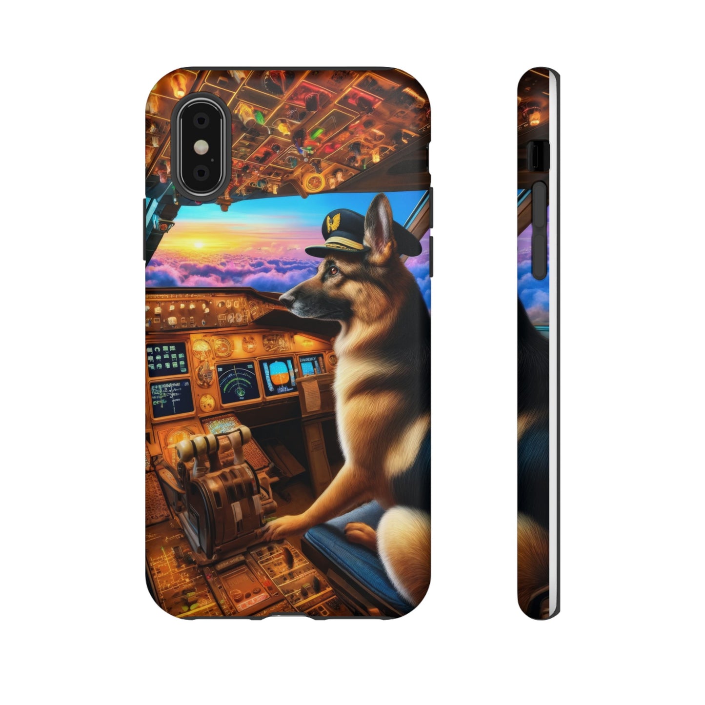 German Shepherd Flying an Airplane Phone Case