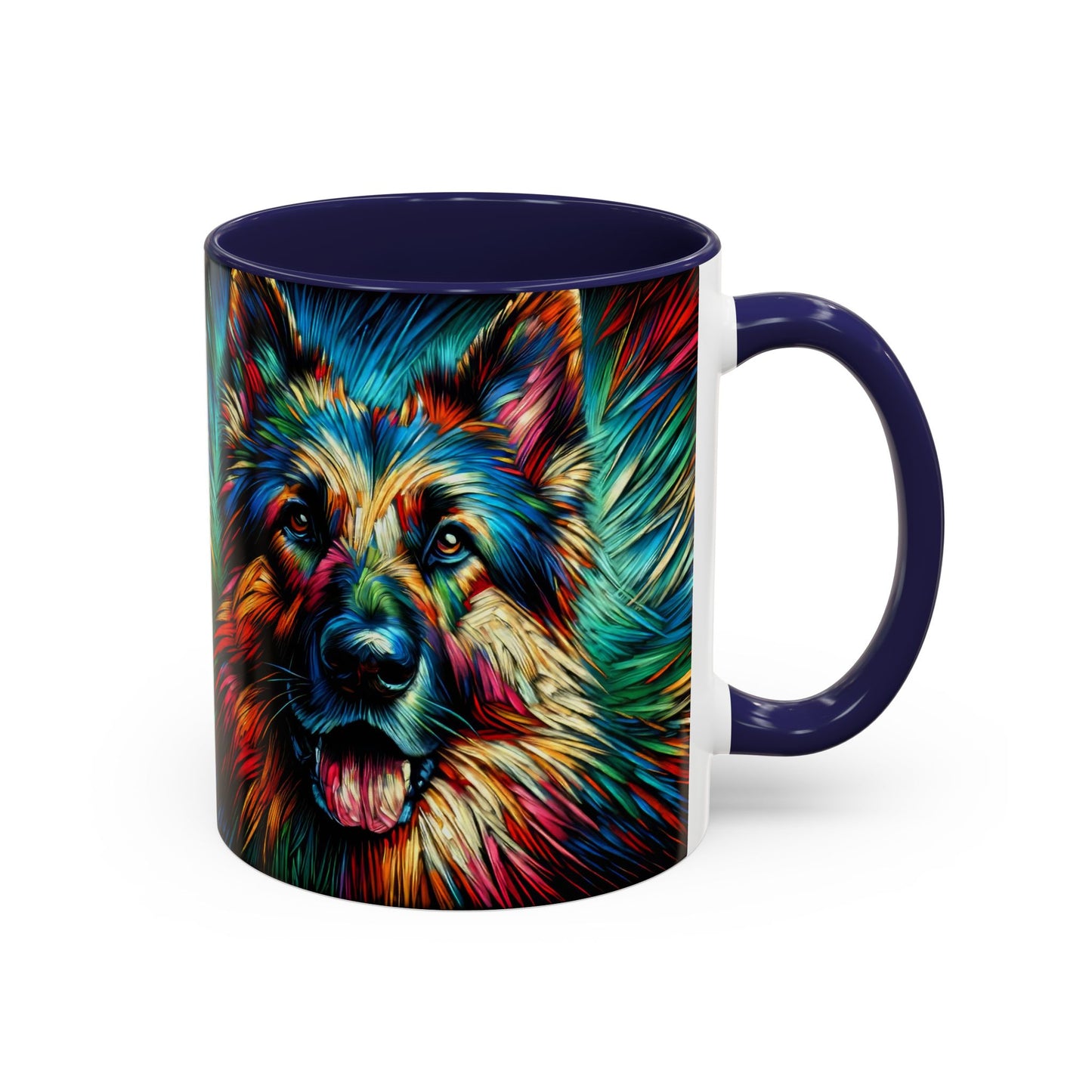 Fauvism scratchboard technique German Shepherd Coffee Mug