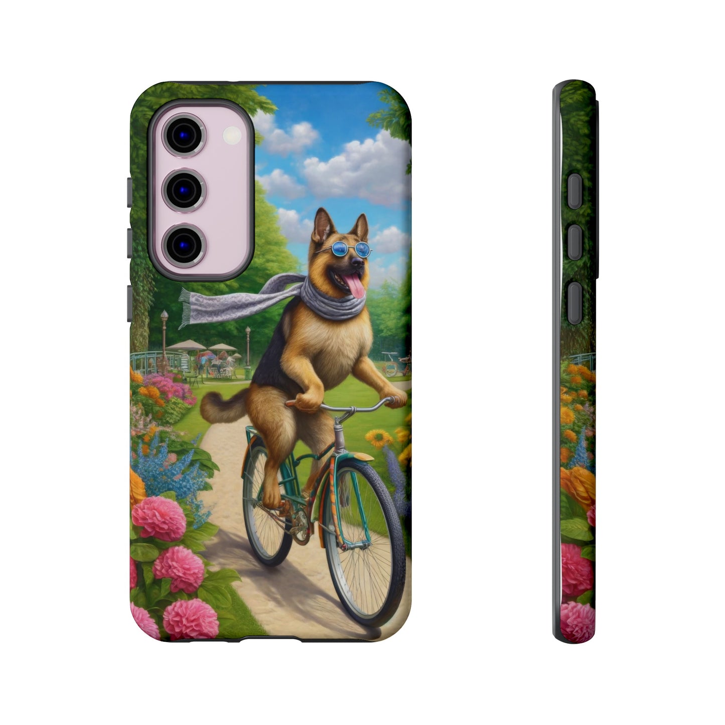 German Shepherd Riding a Bicycle Phone Case