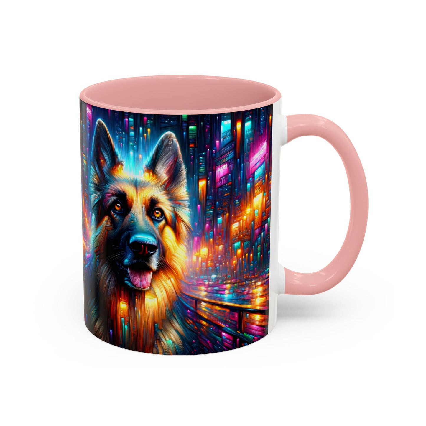 Neon light German Shepherd Coffee Mug