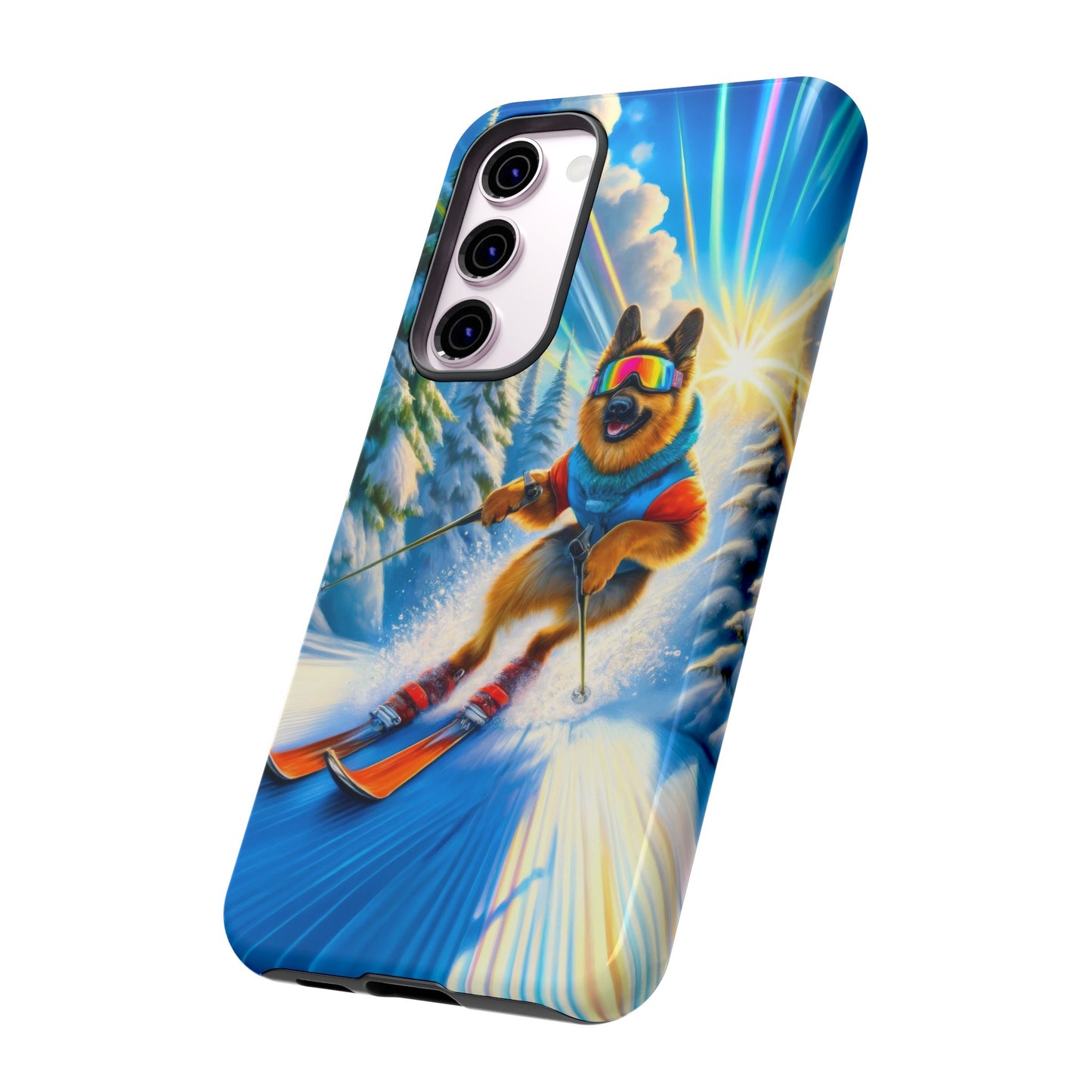 German Shepherd Skiing Phone Case