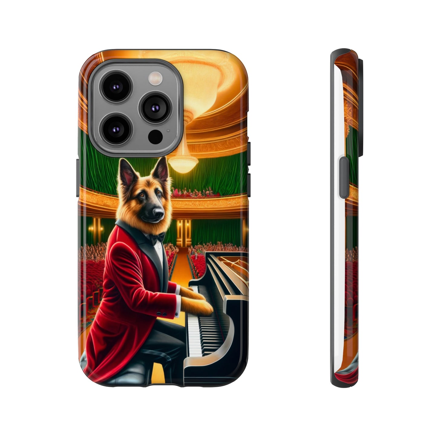 German Shepherd Playing the Piano Phone Case