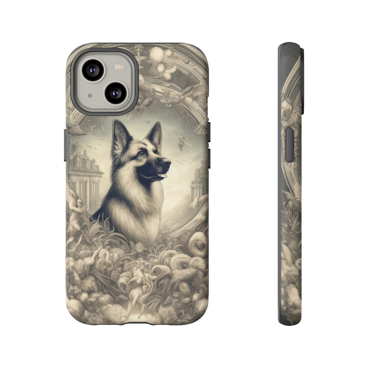 Dreamy fantasy and rococo German Shepherd Phone Case