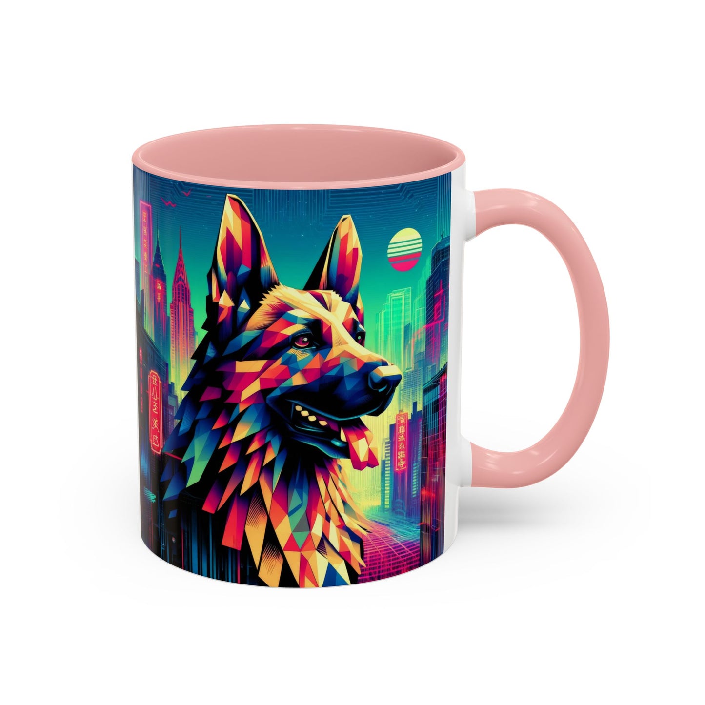 Glitch art German Shepherd Coffee Mug