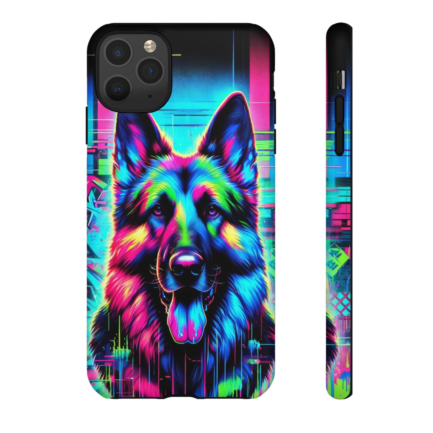 Neon graffiti German Shepherd Phone Case