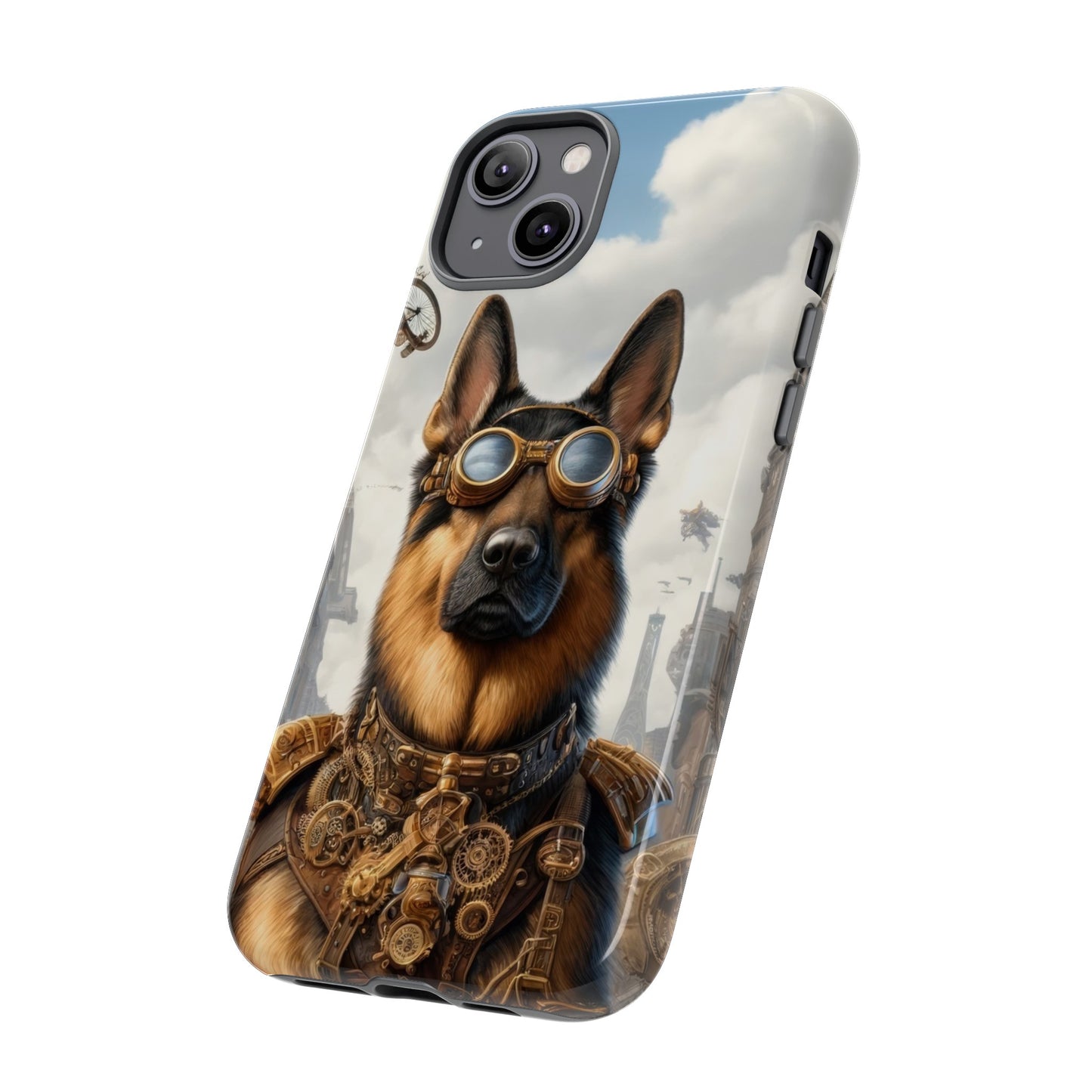 Realism and steampunk German Shepherd Phone Case