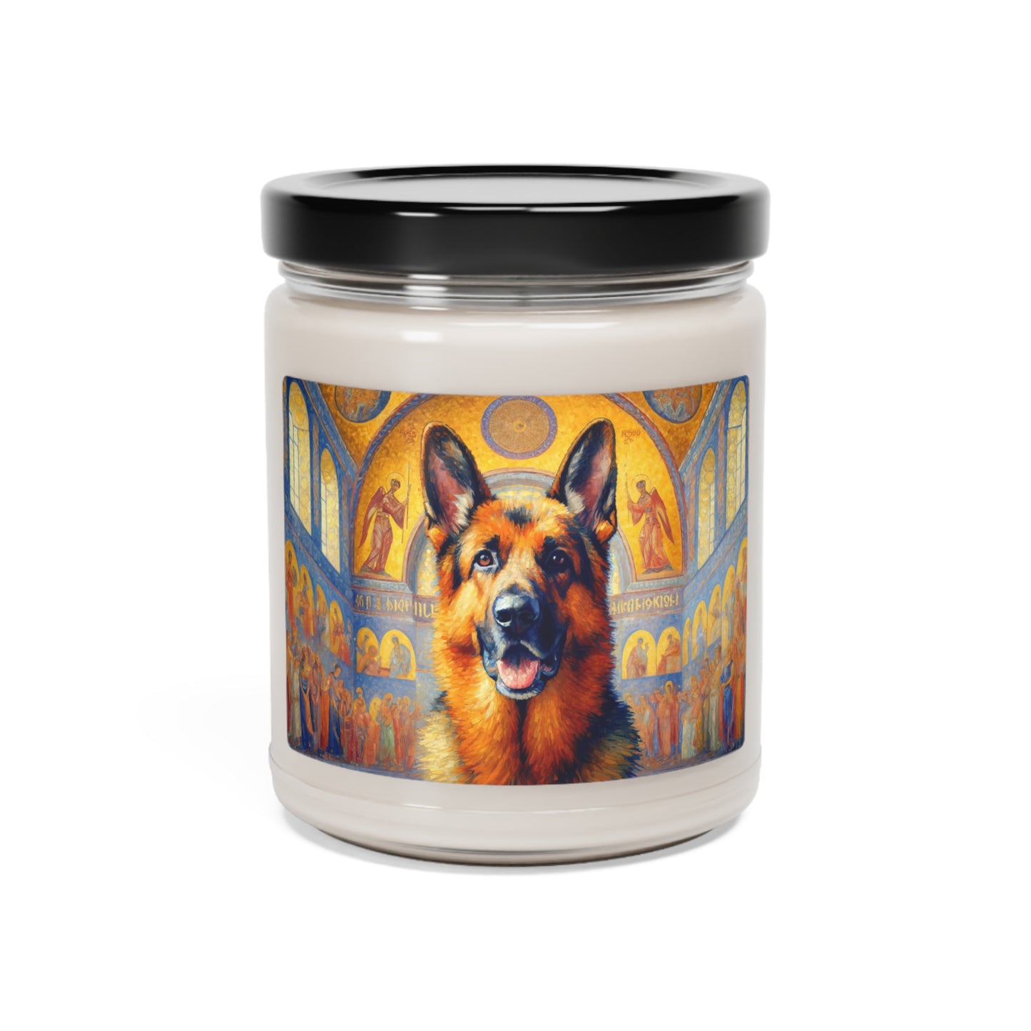 Neo-impressionist German Shepherd Scented Soy Candle, 9oz