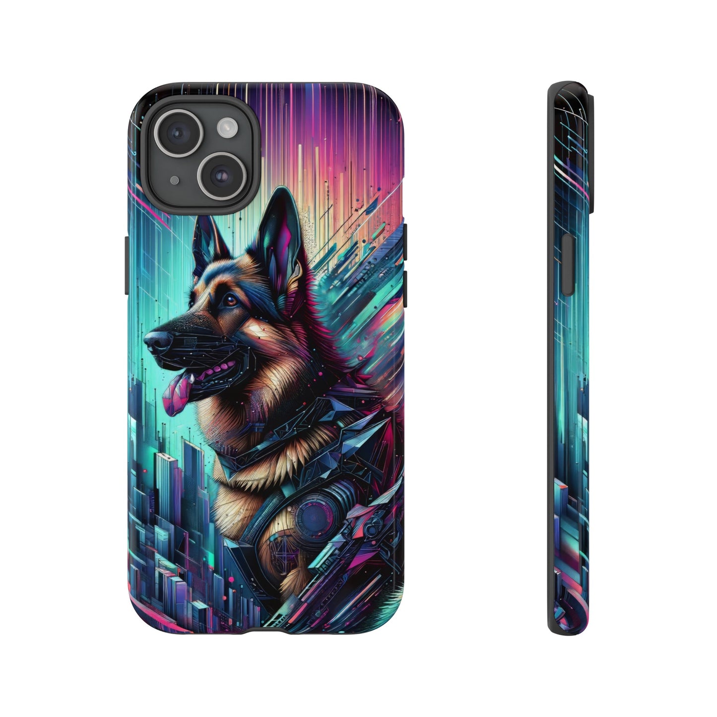 Futurism and gothic German Shepherd Phone Case