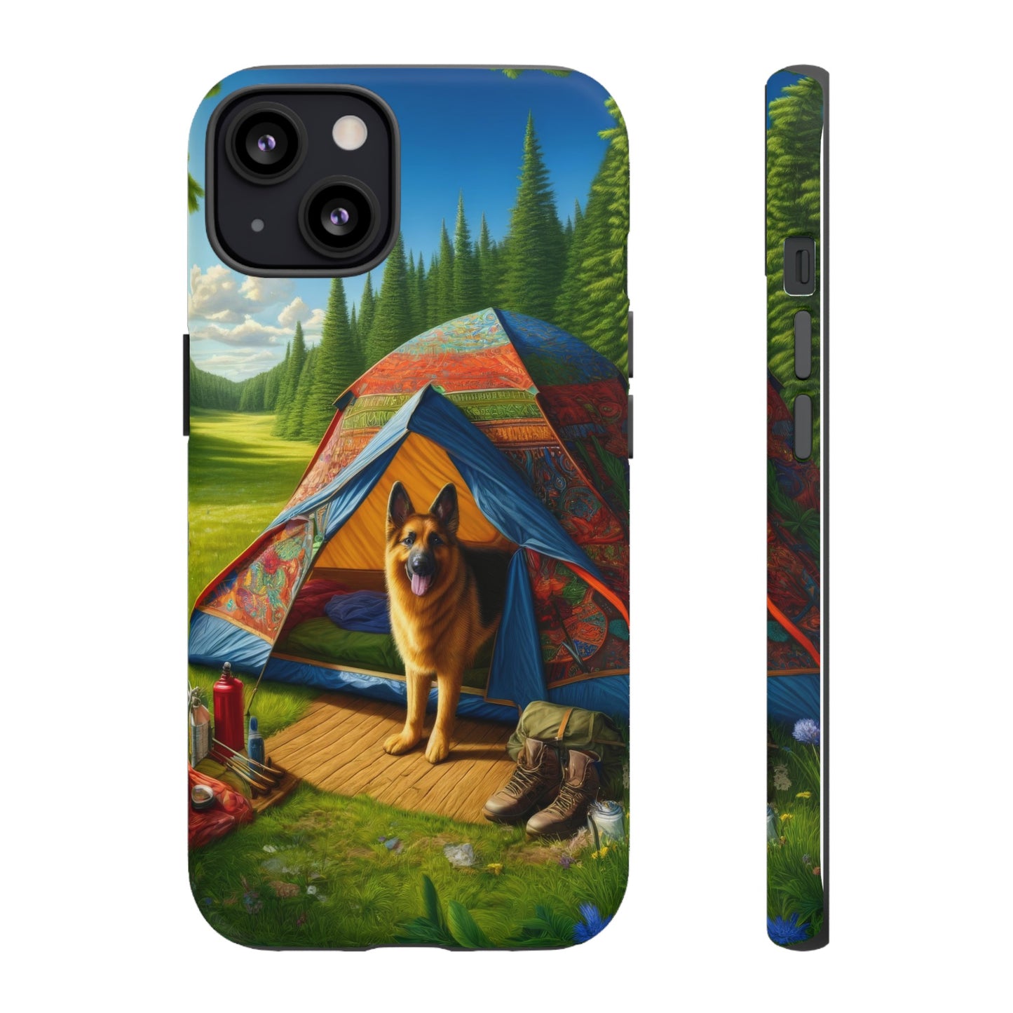 German Shepherd Camping  Phone Case