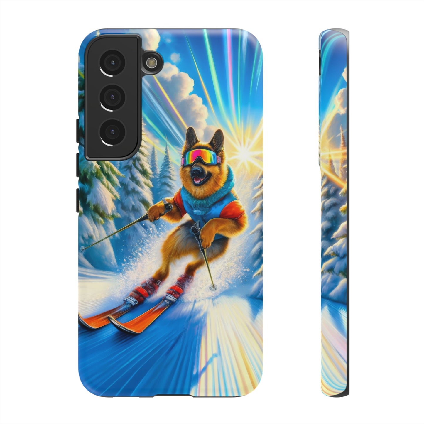 German Shepherd Skiing Phone Case