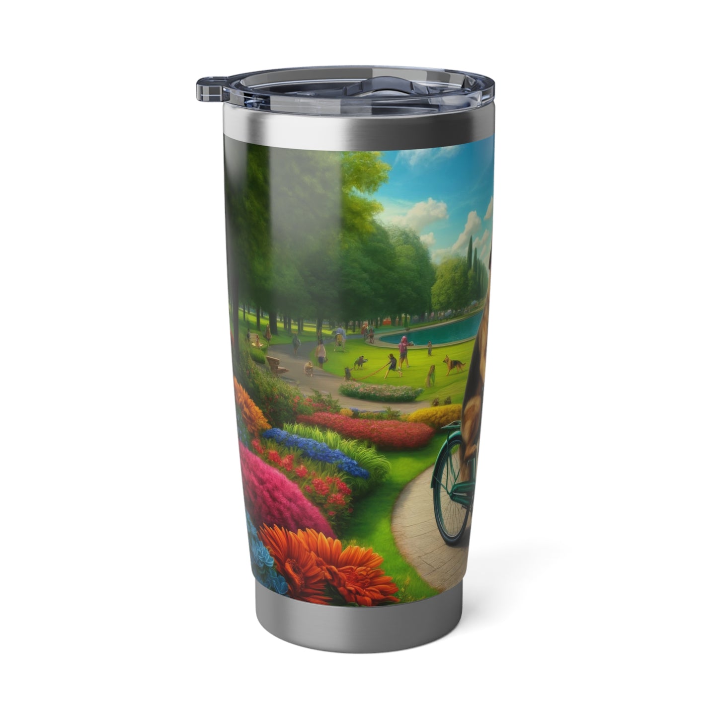 German Shepherd Riding a Bicycle 20oz Tumbler