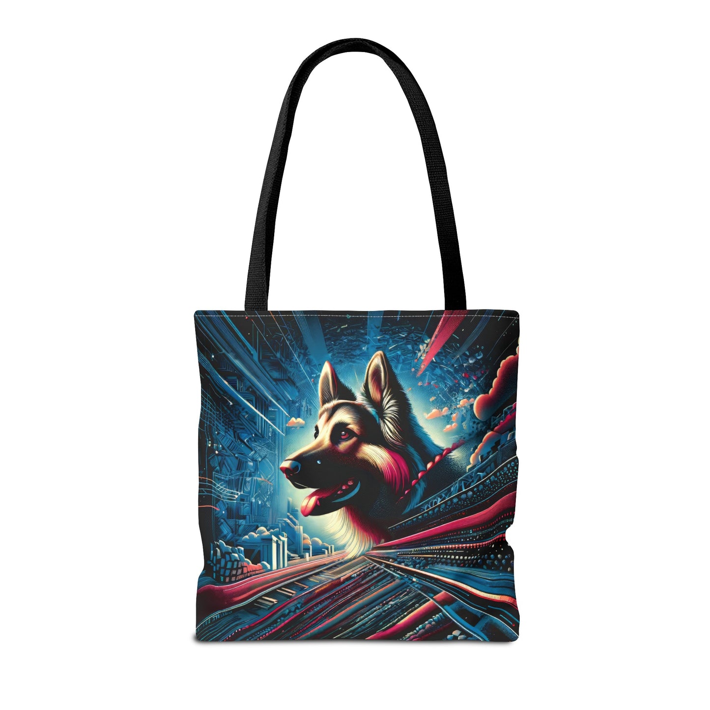 Futurism and gothic German Shepherd Tote Bag